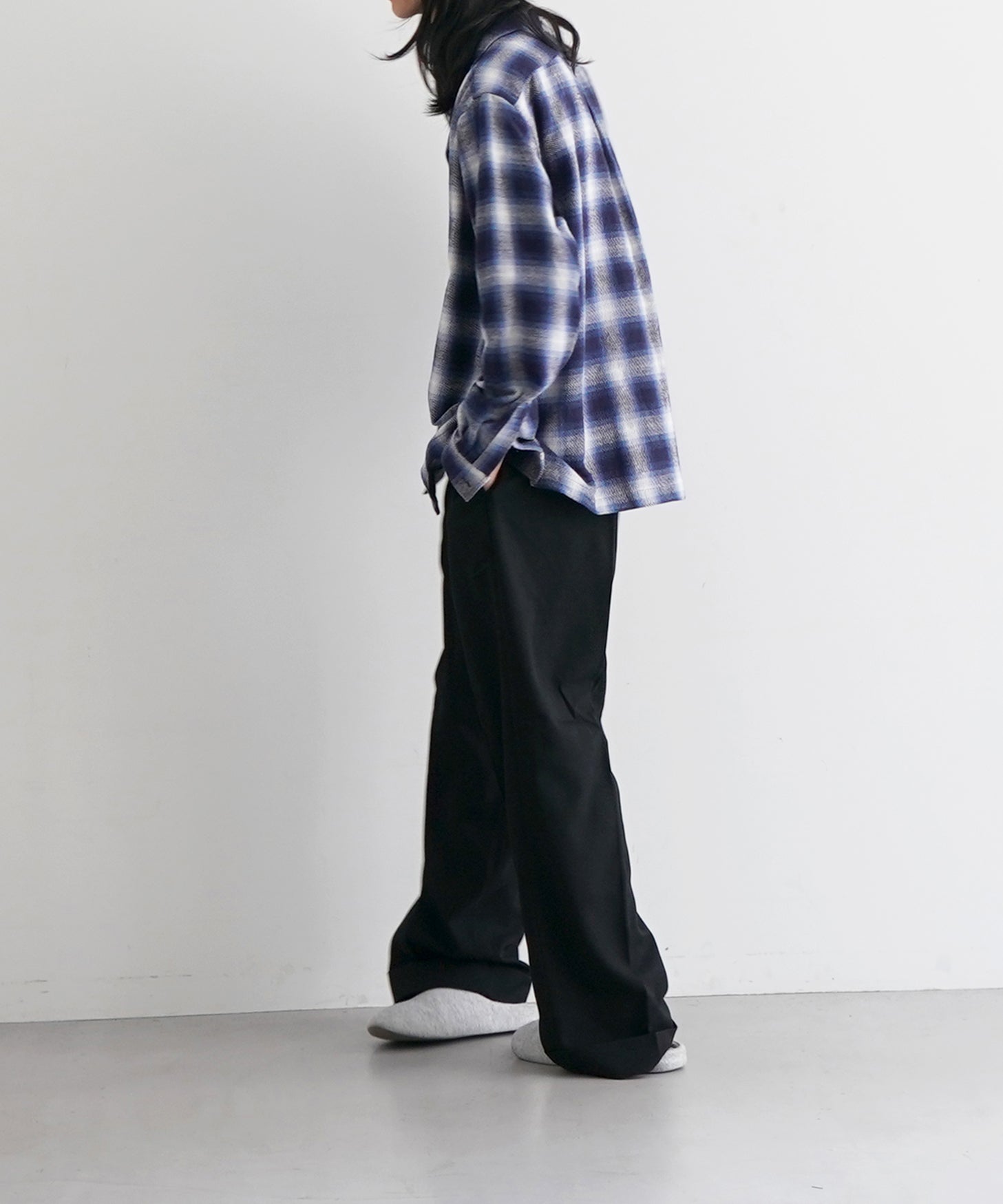 KAIKO Wide slacks "BLACK"