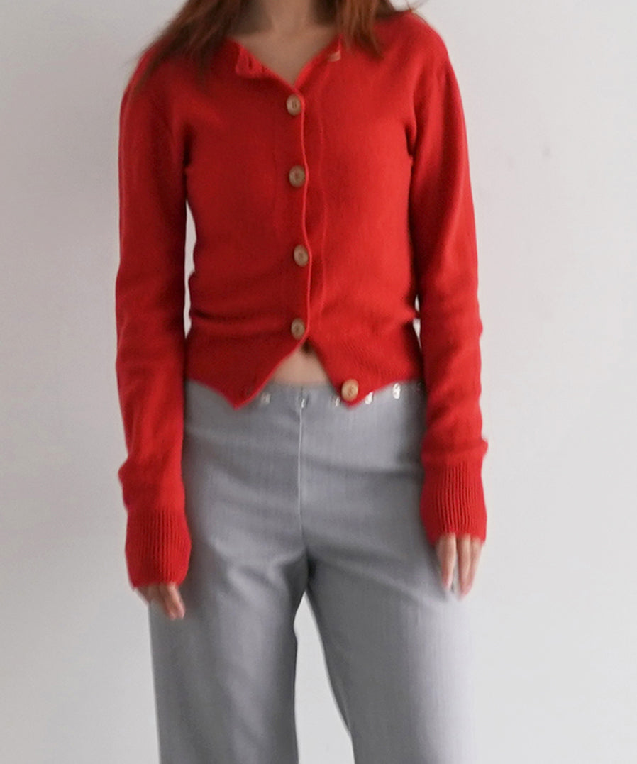 Baserange Tier cardigan "MELOGRANO RED"
