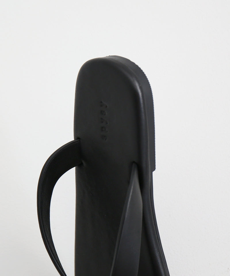 spysy Phantom leather flip flop men "BLACK"