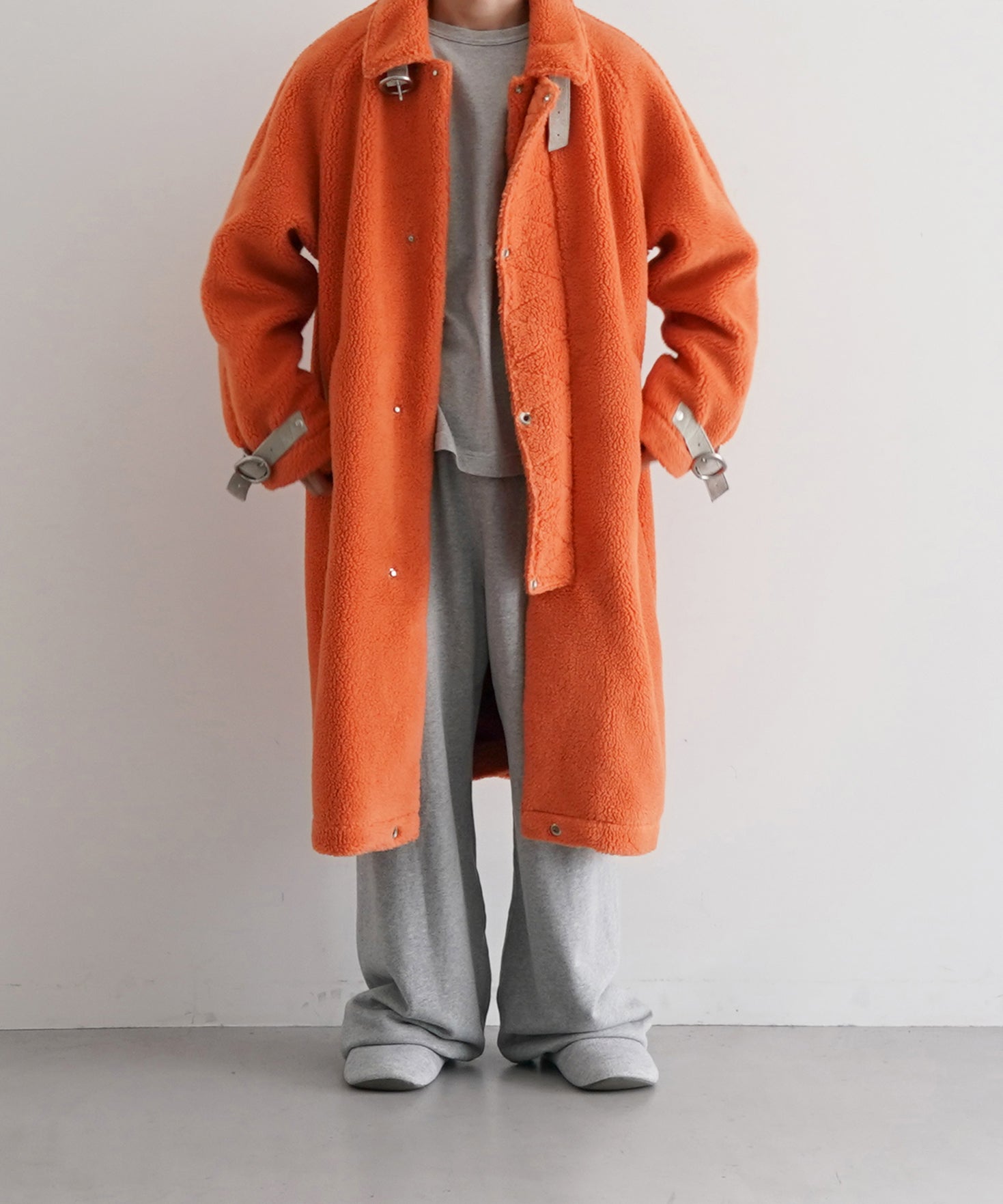 FAF(FAKE AS FLOWERS) Boa 2 way coat "ORANGE"