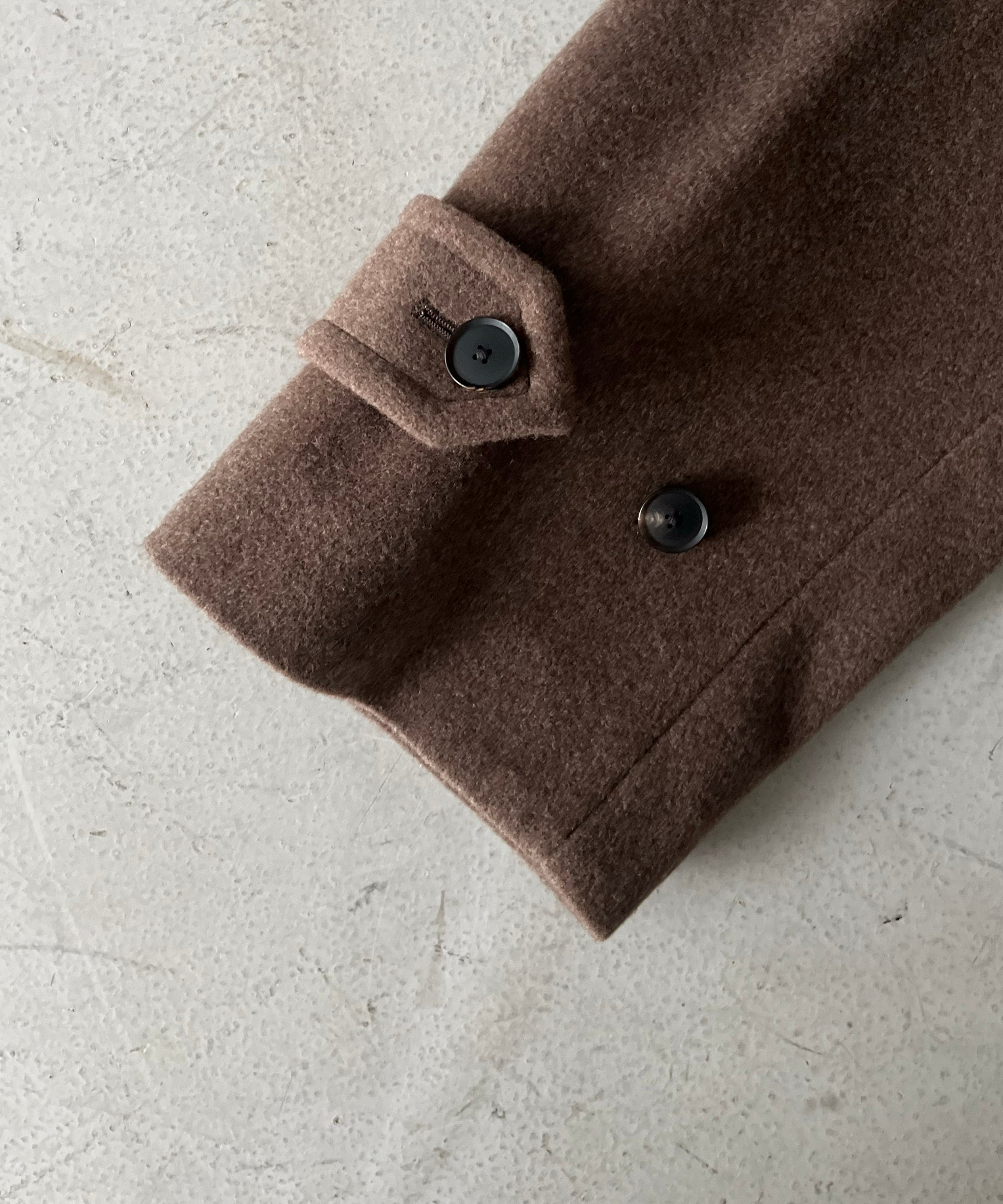AURALEE Super fine wool mosser soutien collar coat "TOP BROWN"