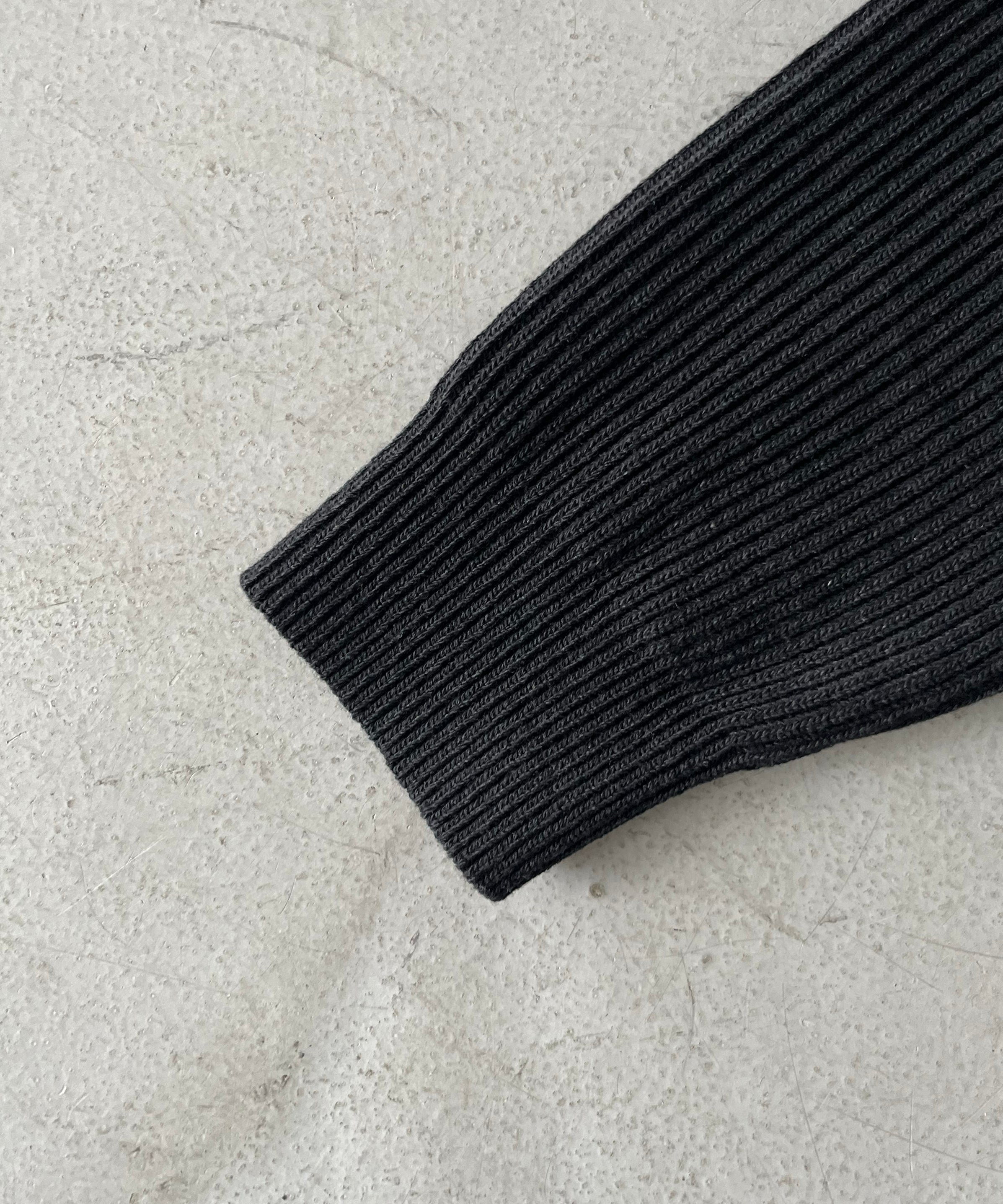 AURALEE Super fine wool rib knit shirt cardigan "BLACK"