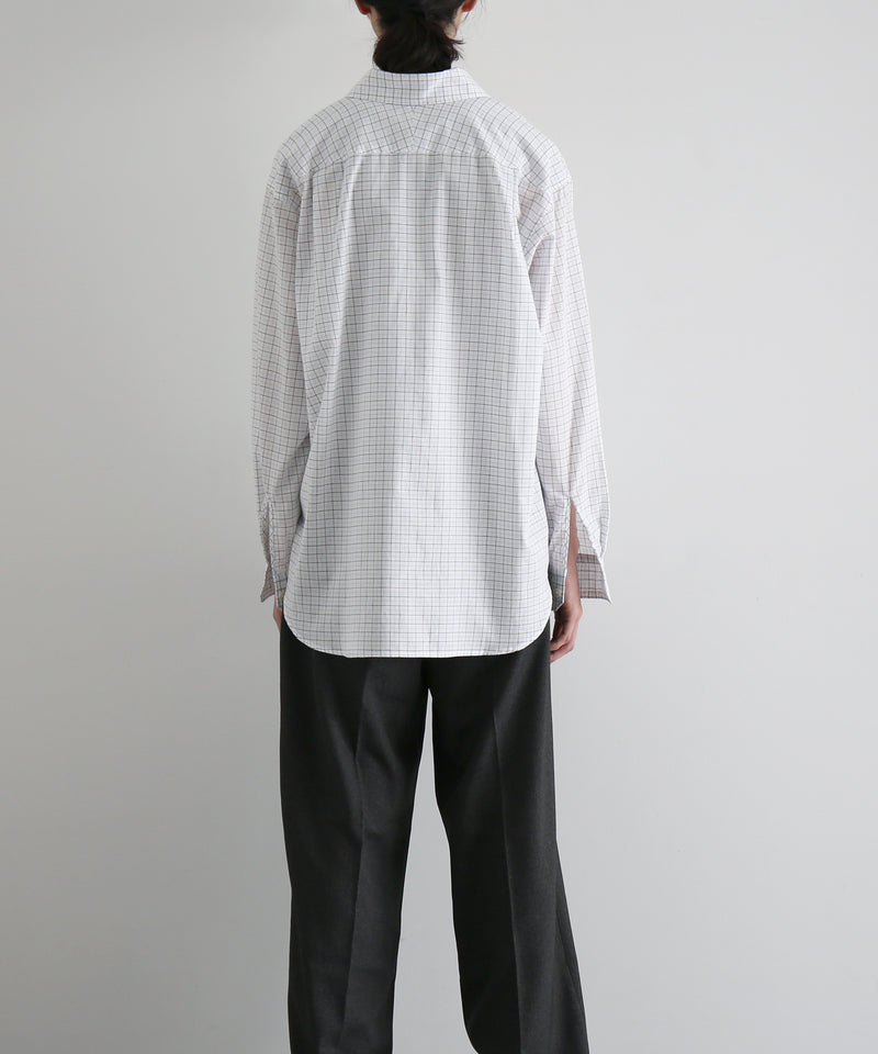 OLD FOLK HOUSE Banshu-ori classic shirt - vintage fabric "BLACK BLUE PLAID"