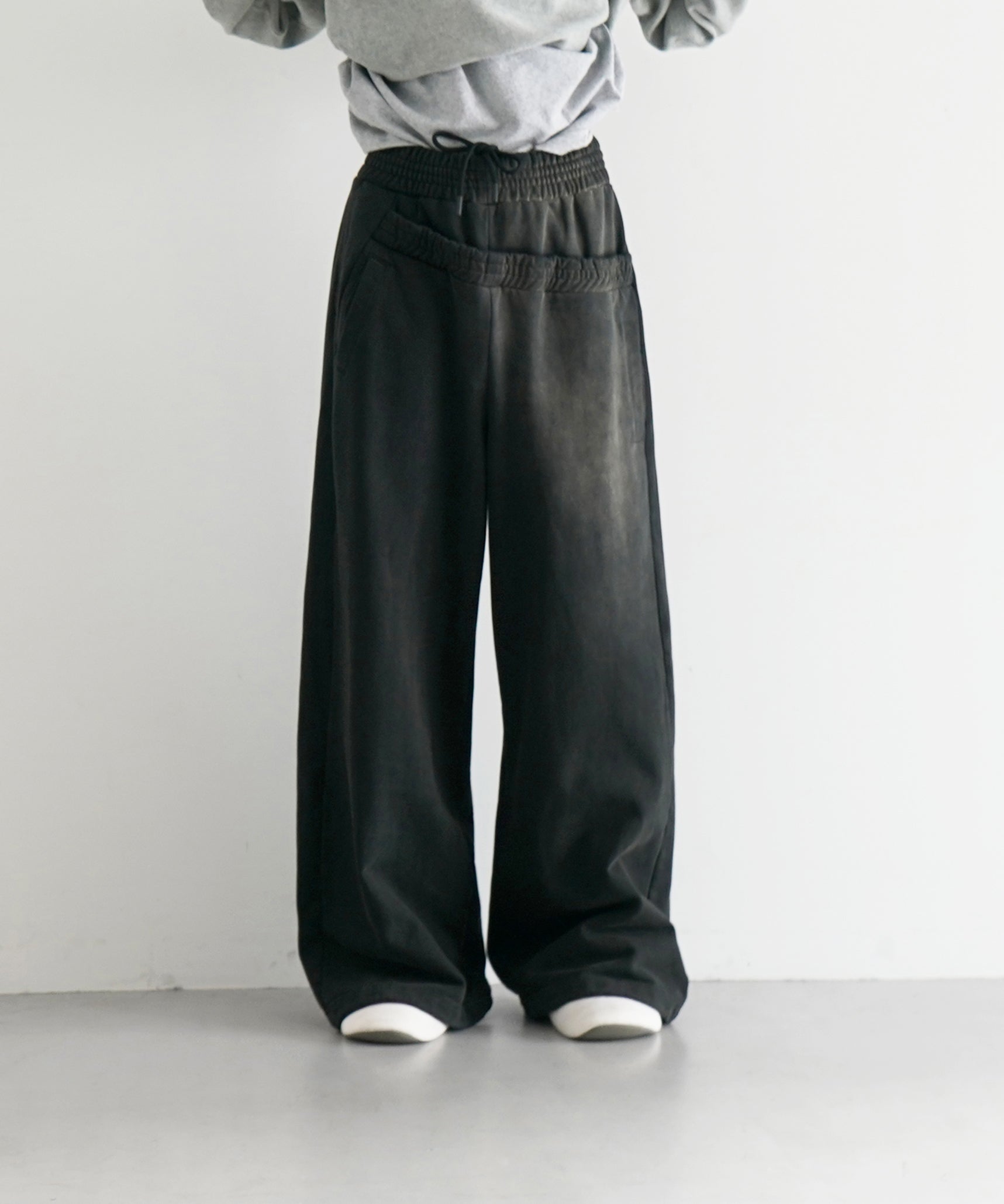 LOADINGROOM Double waist sweatpants men "WASHED RED"