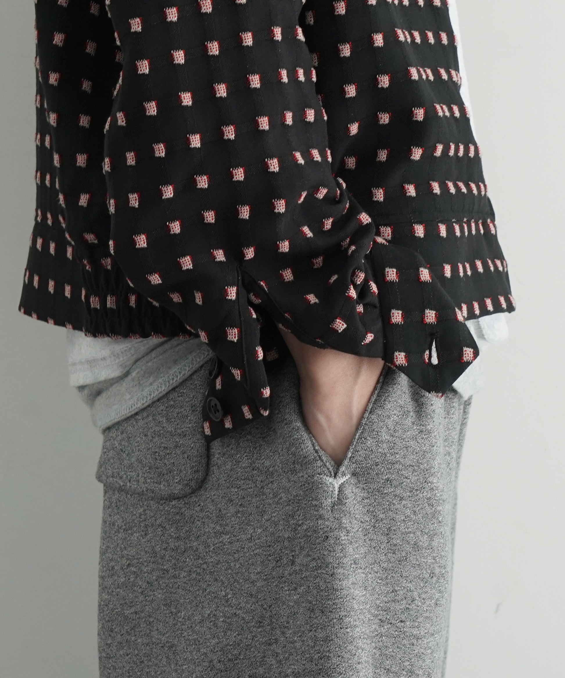 NEEDLES Sports jacket -dobby square "B-BLACK / MEDIUM B"