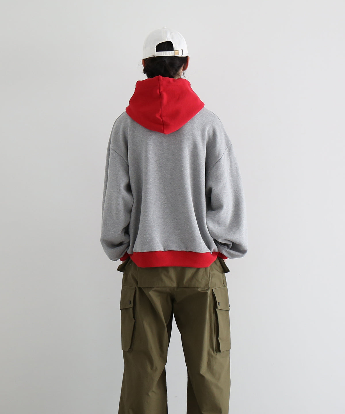 KOOKY ZOO 2Tone hoodie "GREY×RED"