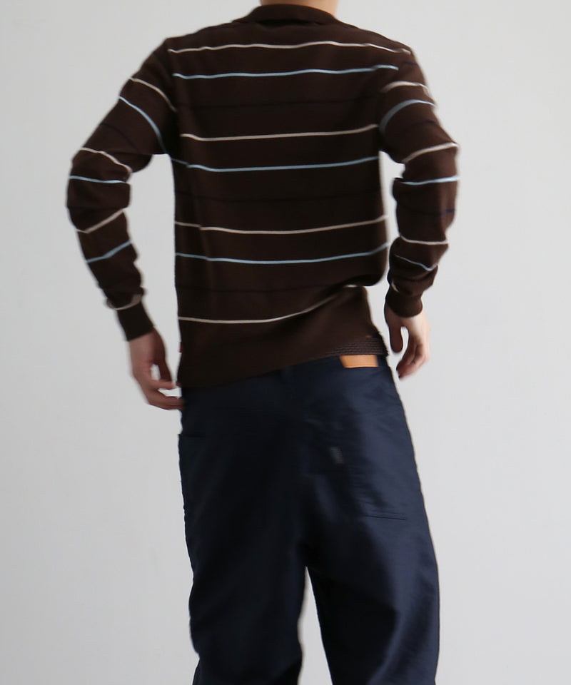 Whimsy Grandpa knit polo "BROWN"