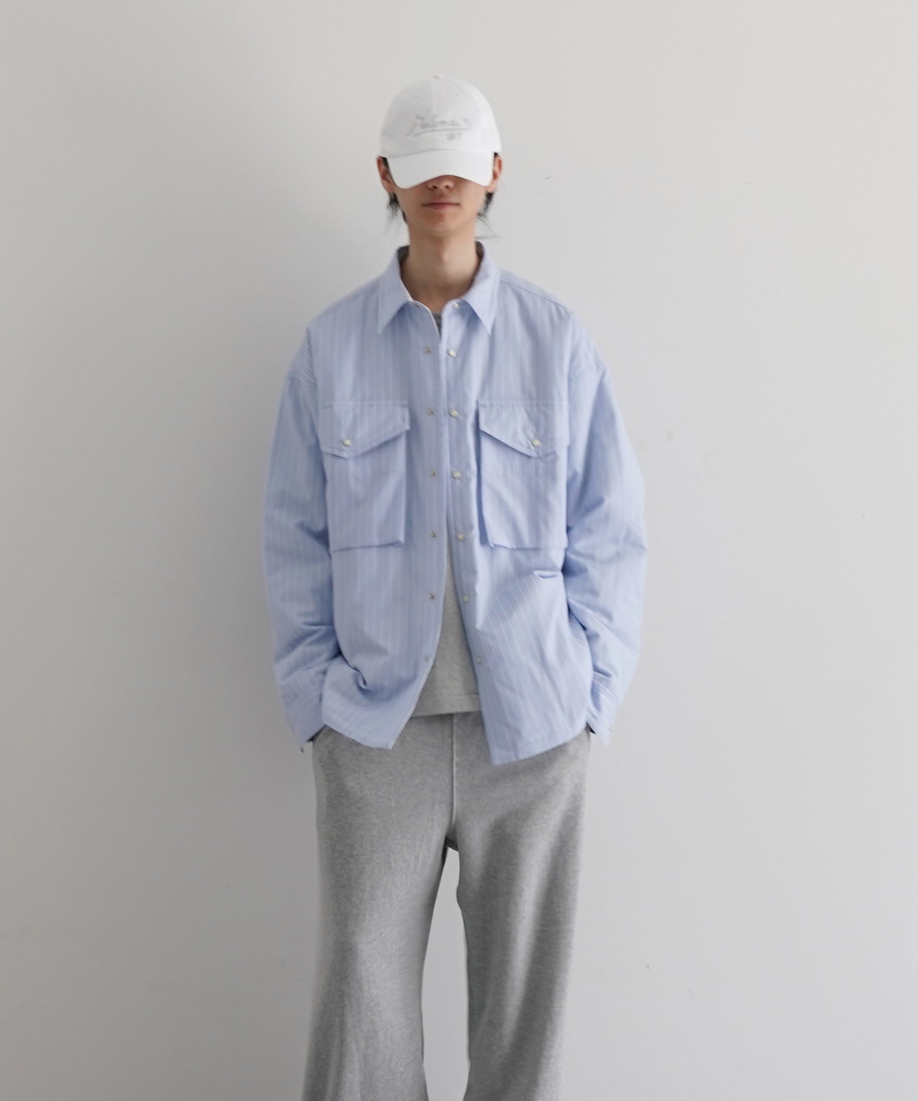 ensou. Padded shirt "BLUE STRIPE"