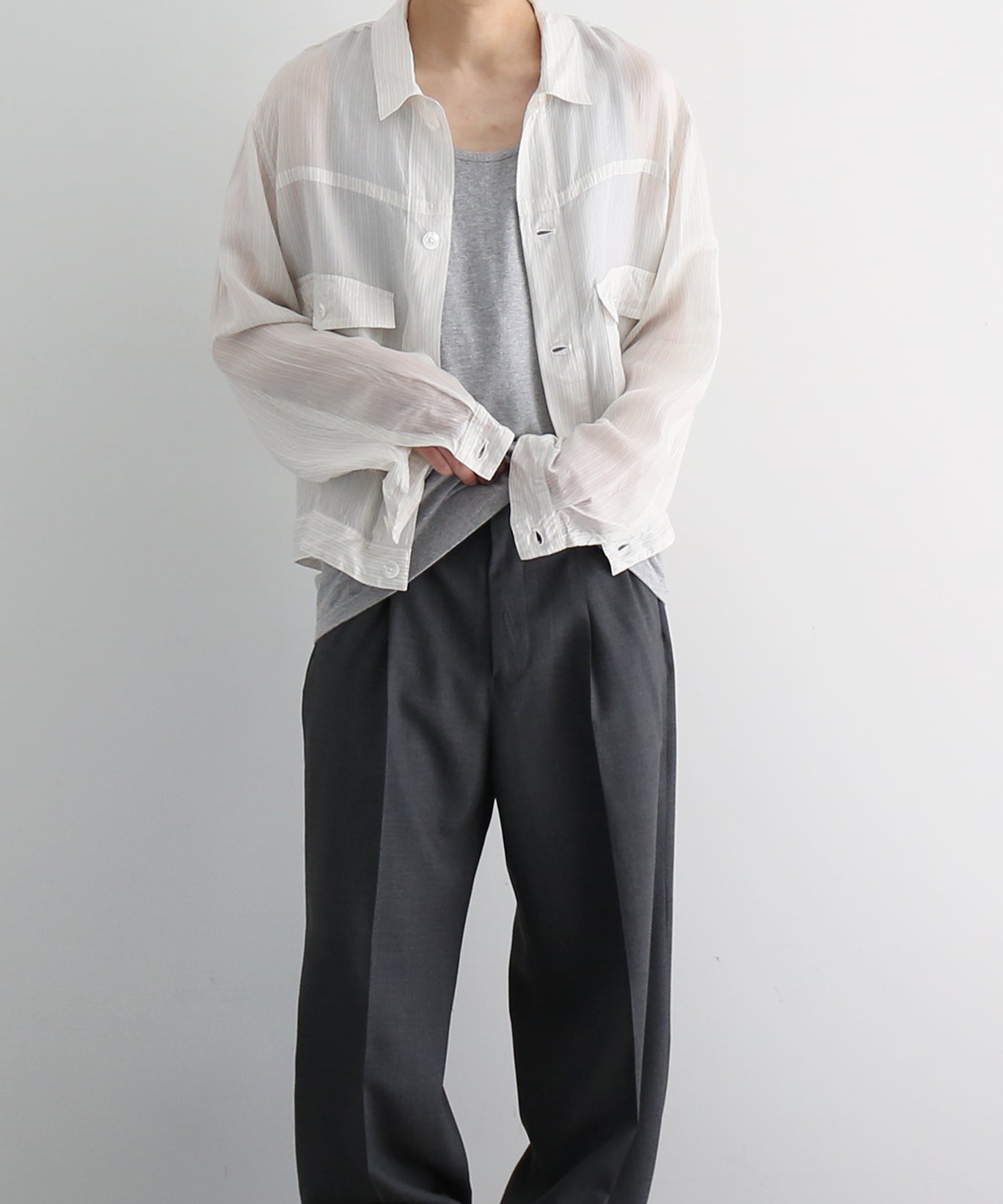 ensou. Cropped shirt/a "WHITE STRIPE"