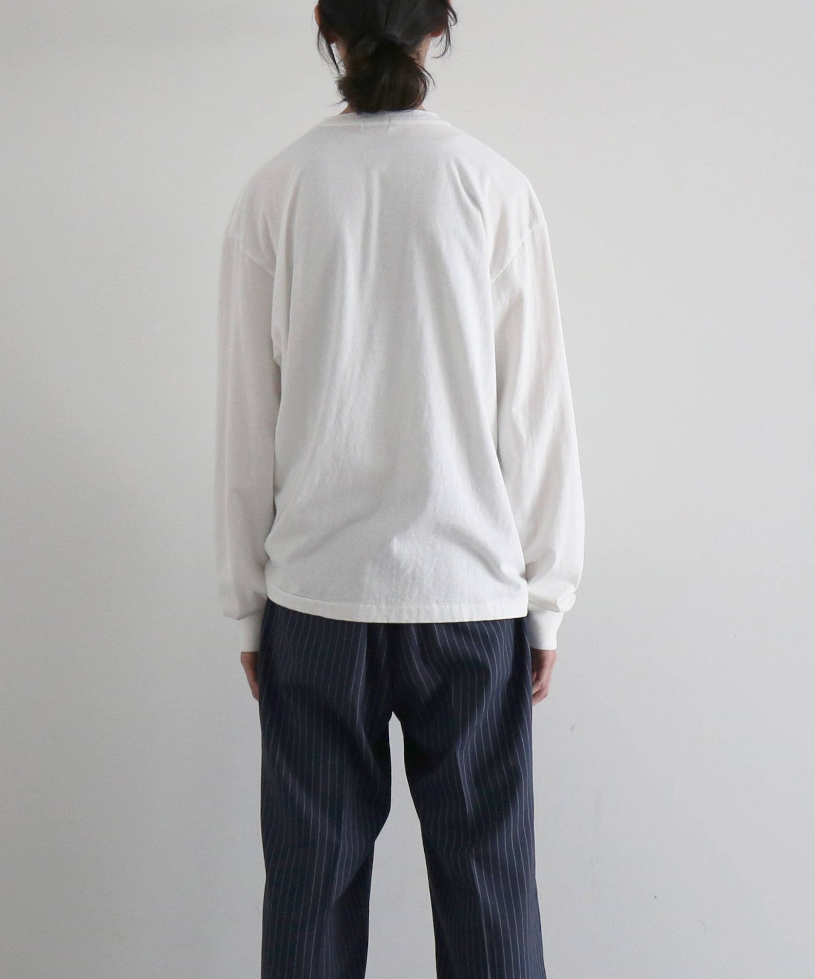 UNUSED Us2592 long-sleeve henry neck t-shirt "WHITE"