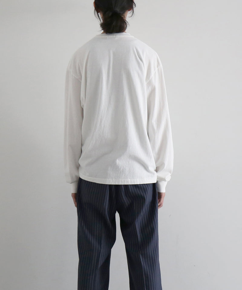UNUSED Us2592 long-sleeve henry neck t-shirt "WHITE"