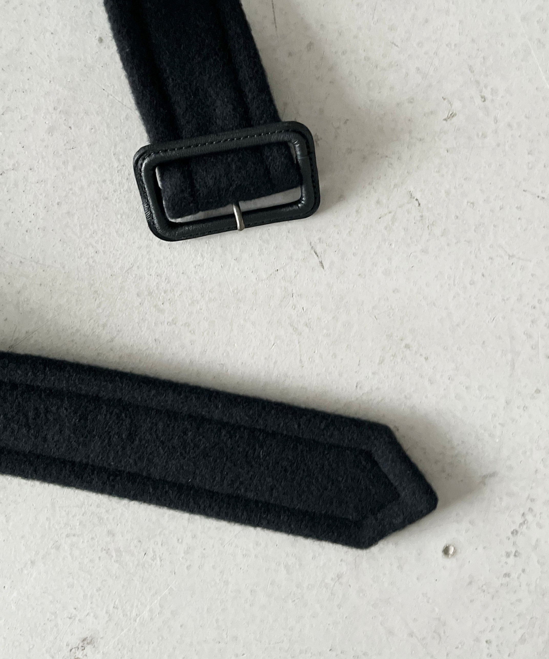 AURALEE Super fine wool mosser soutien collar coat "BLACK"