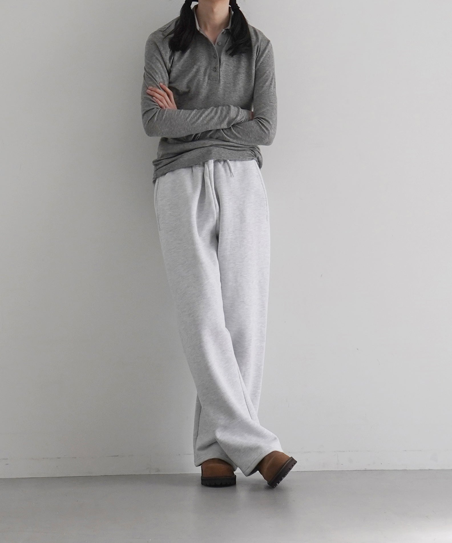 entire studios Straight leg sweatpant "GREY MARLE"