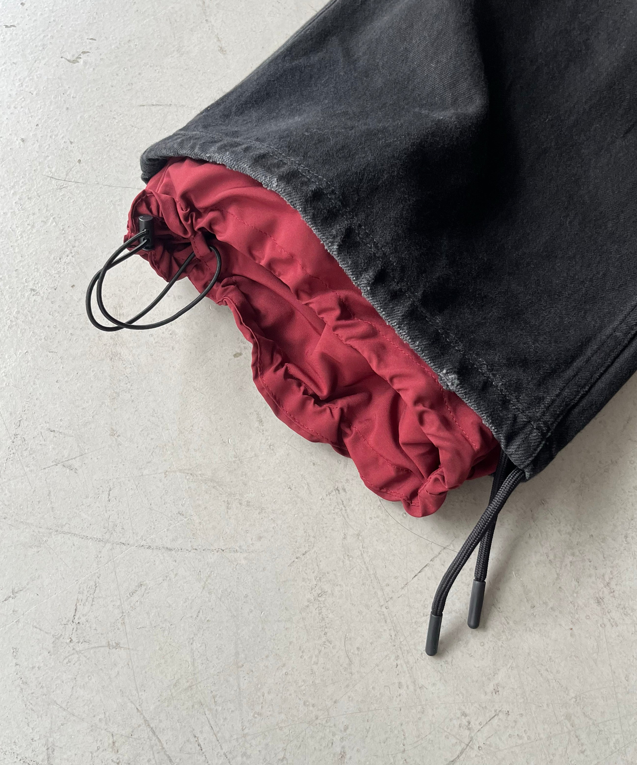 LOADINGROOM Double denim track pants women "BLACK"