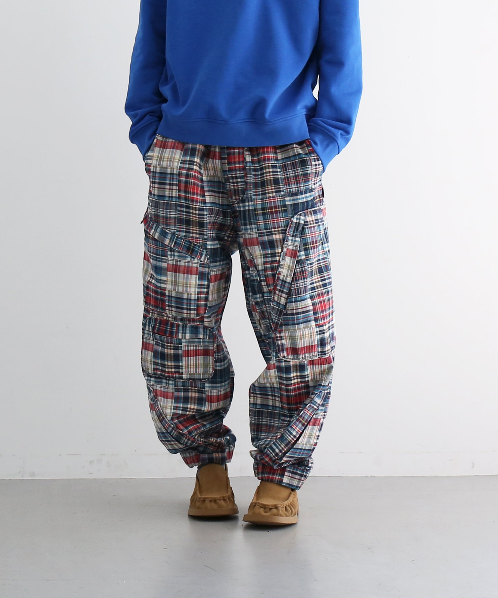 PHINGERIN Piped flight pants "B:BLUE×RED"