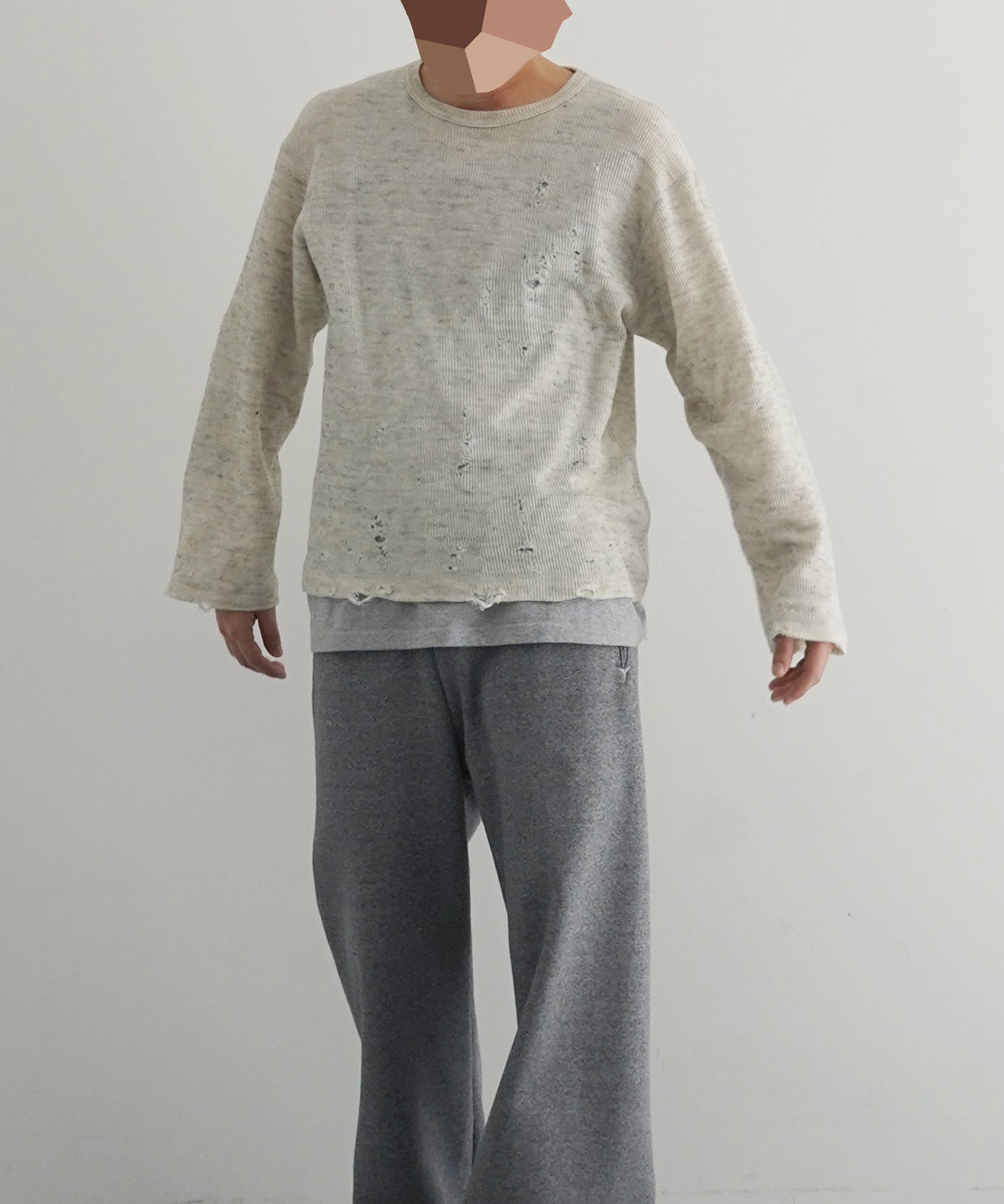ensou. Scar tissue long sleeve tee / a. "OATMEAL"