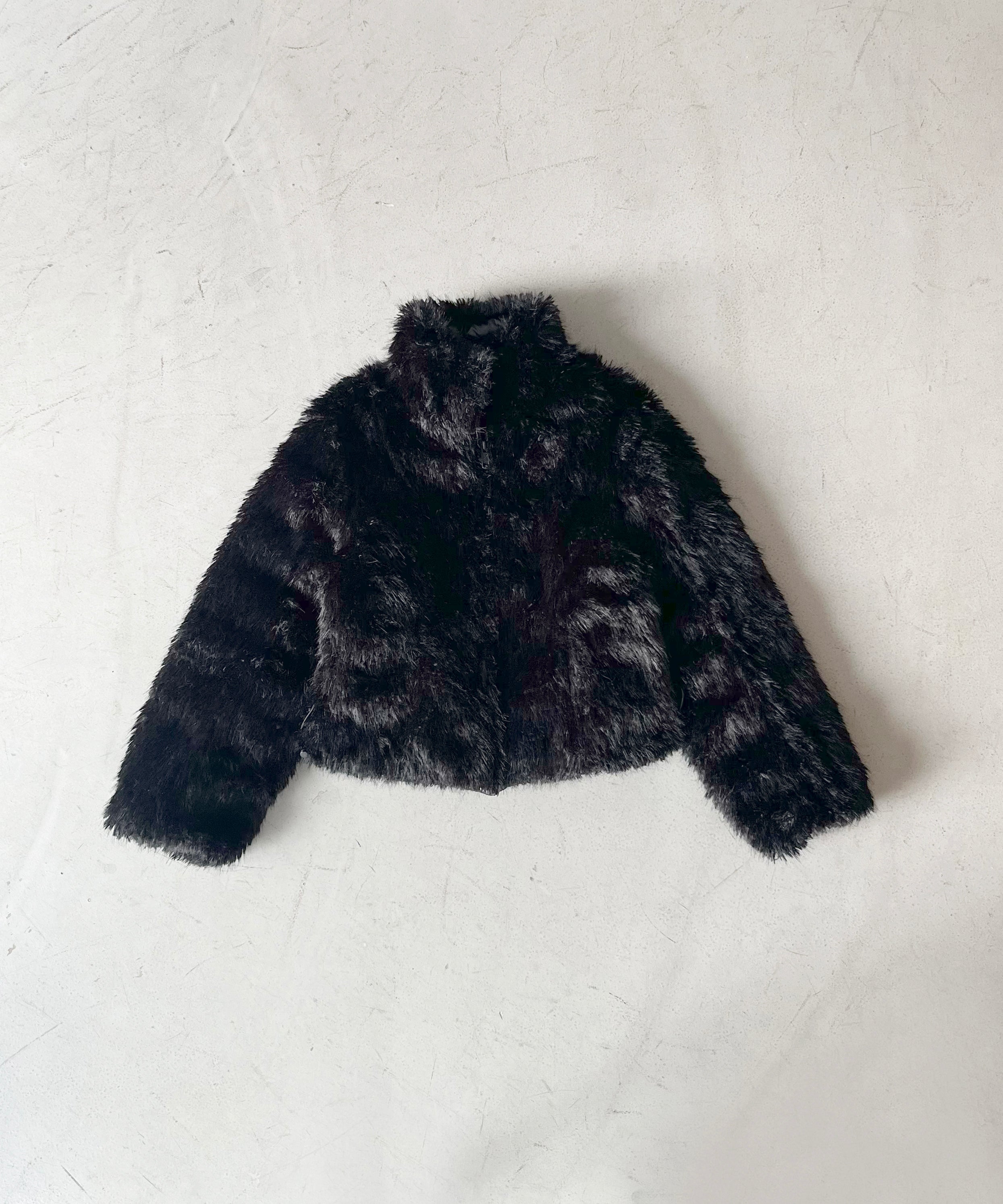 LOADINGROOM Reversible faux fur down jacket "BLACK"
