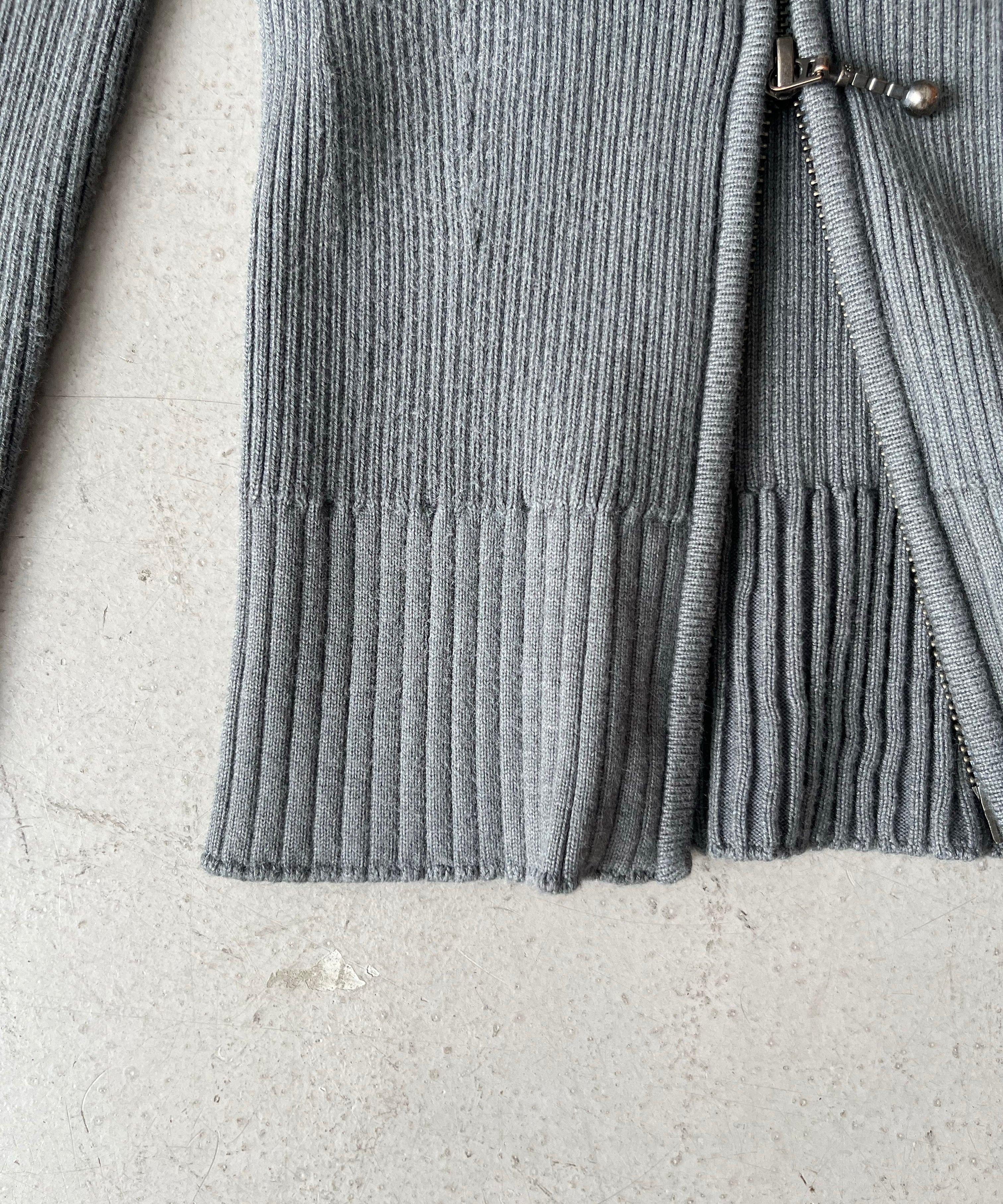 LOADINGROOM Dirty note knit zip "GREY"