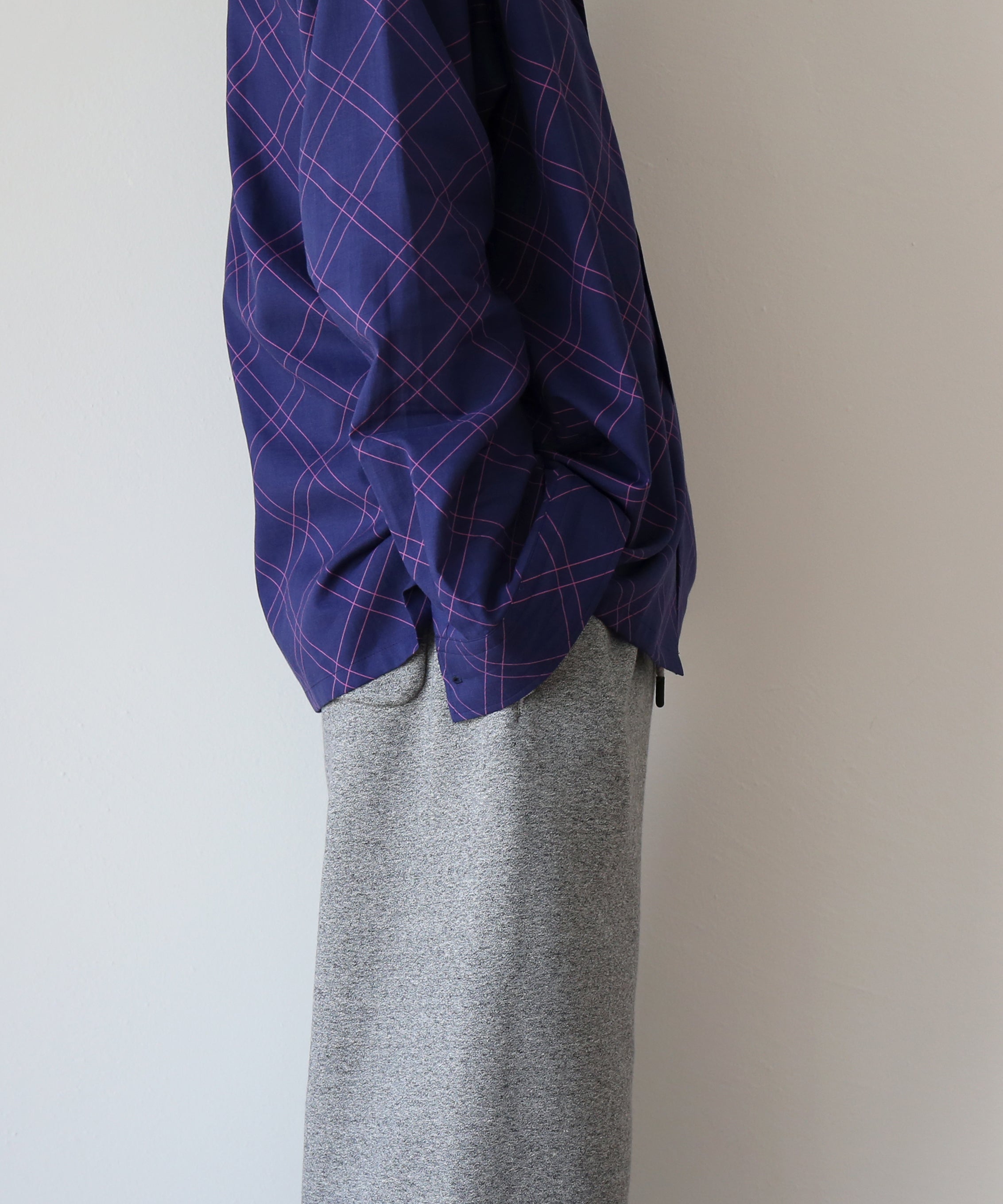 COTTON PAN Dorami l/s 綿シルクシャツchank "NAVY"