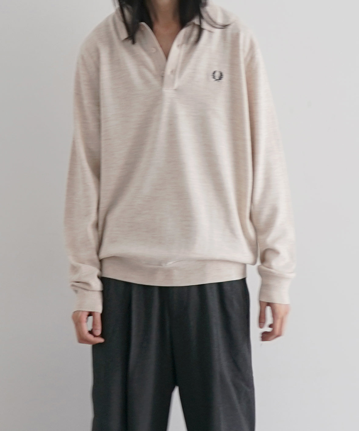 FRED PERRY Classic knitted shirt ls "BLACK"
