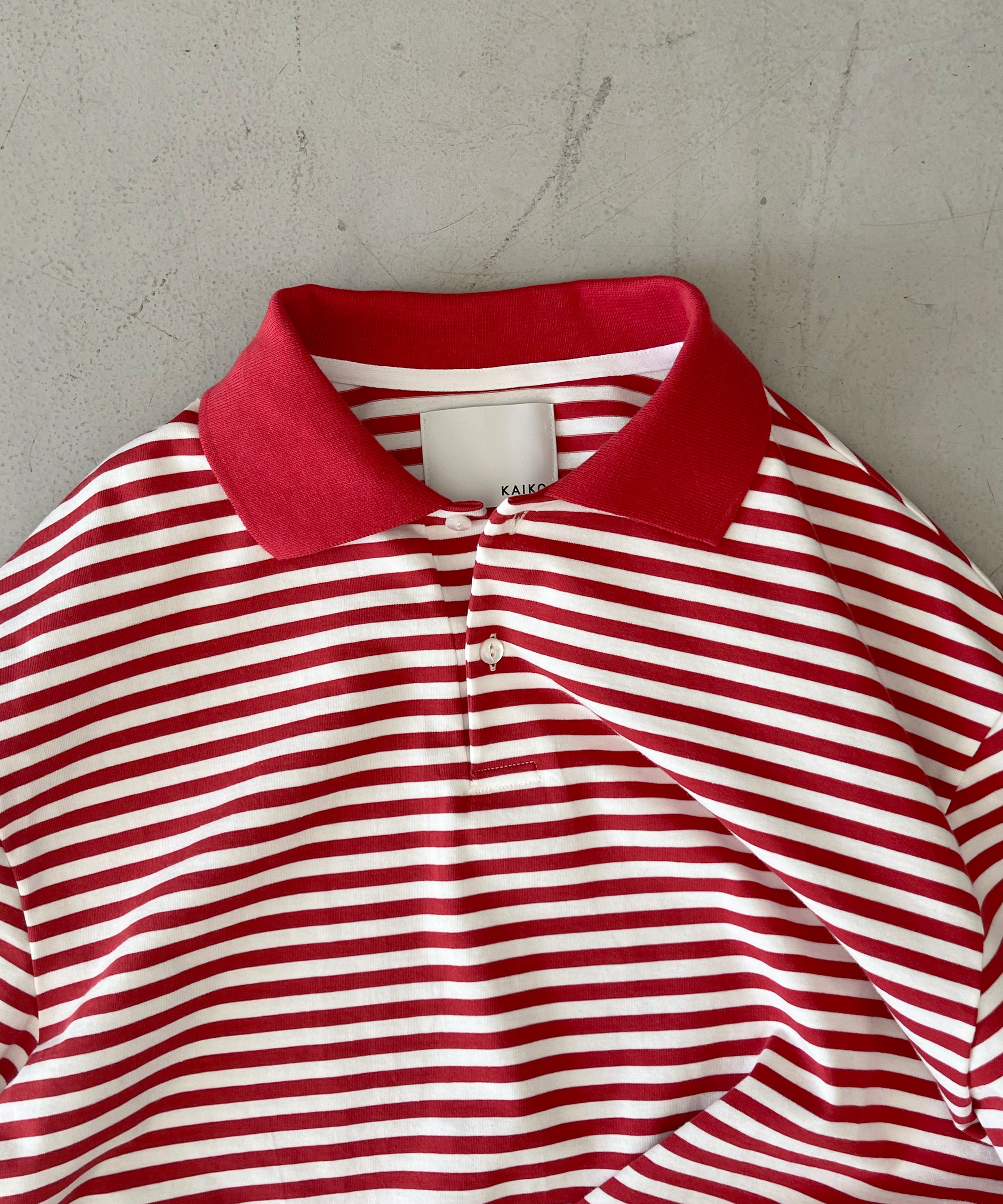 KAIKO Long sleeve border polo shirt "RED"