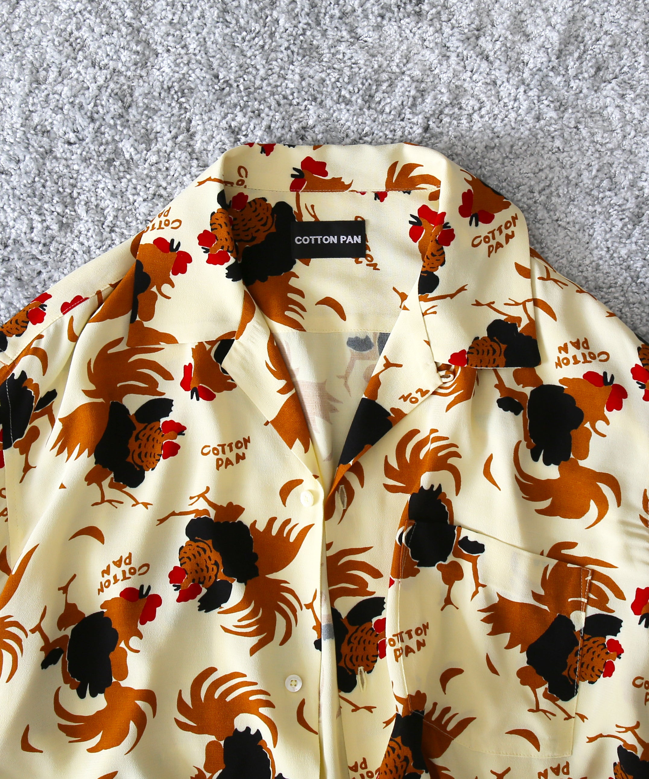 COTTON PAN Rooster l/s レーヨンシャツ shawn "CREAM"