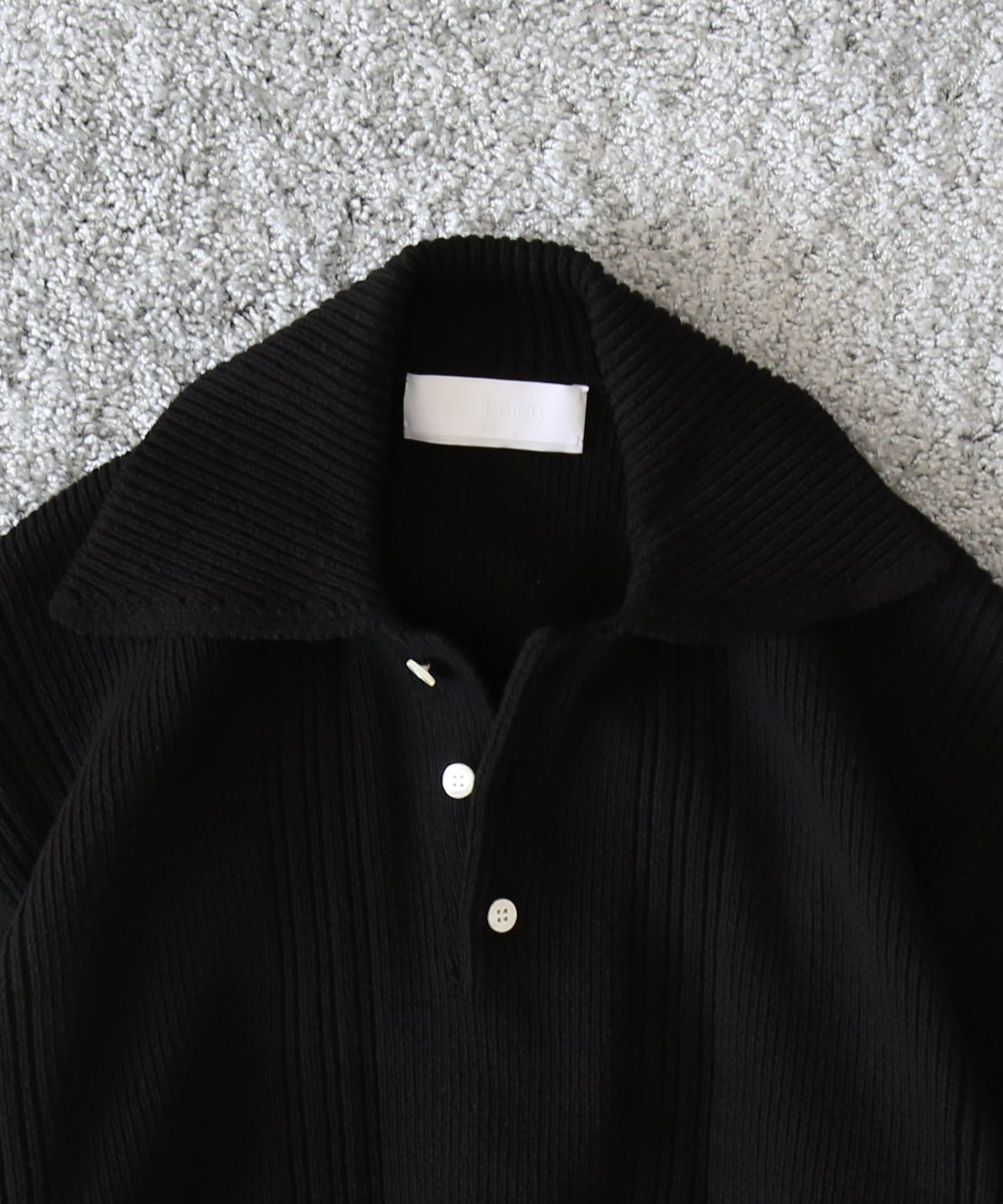 NEONSIGN Drop needle polo (ls) "BLACK"