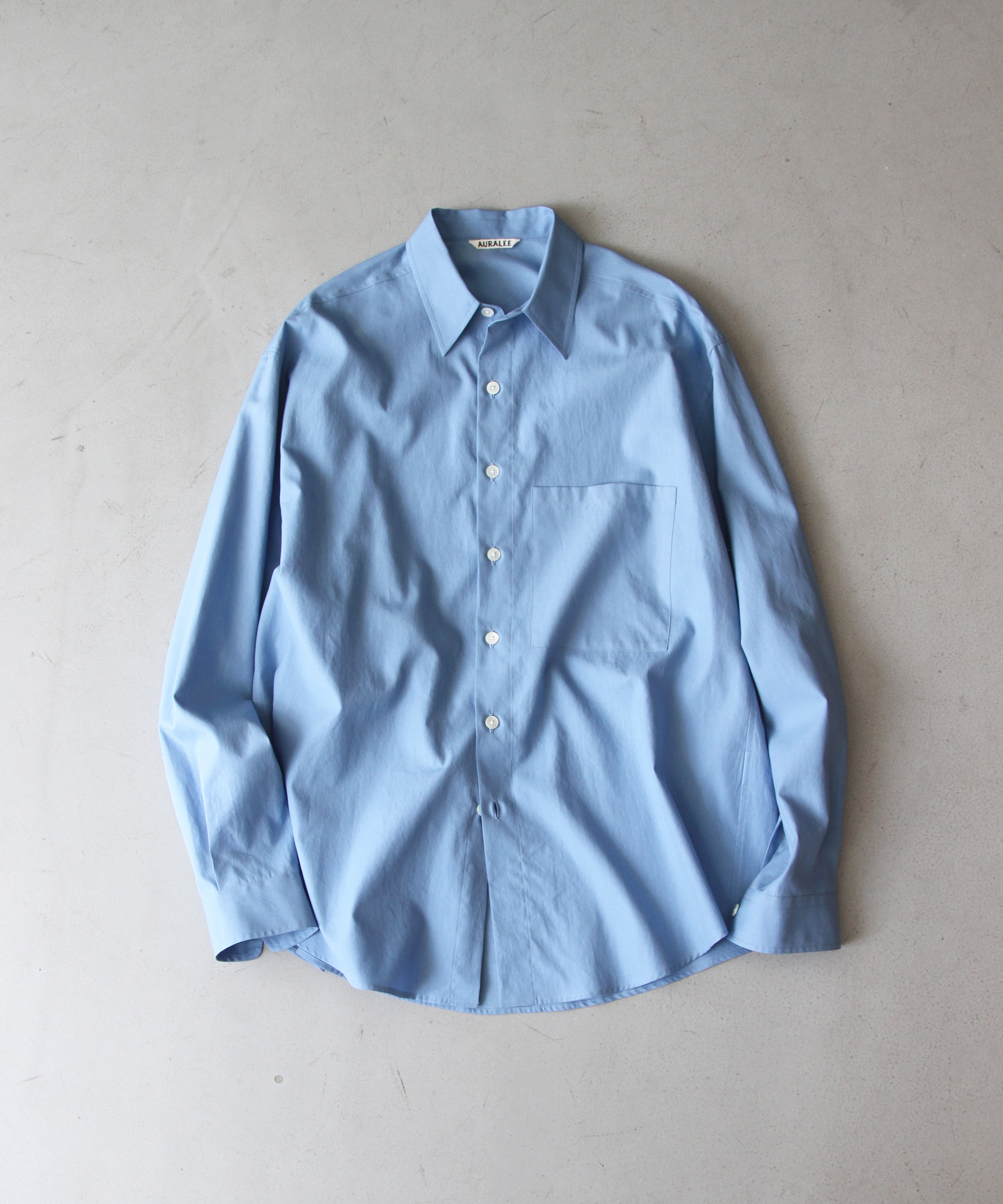 AURALEE WASHED FINX TWILL BIG SHIRT 