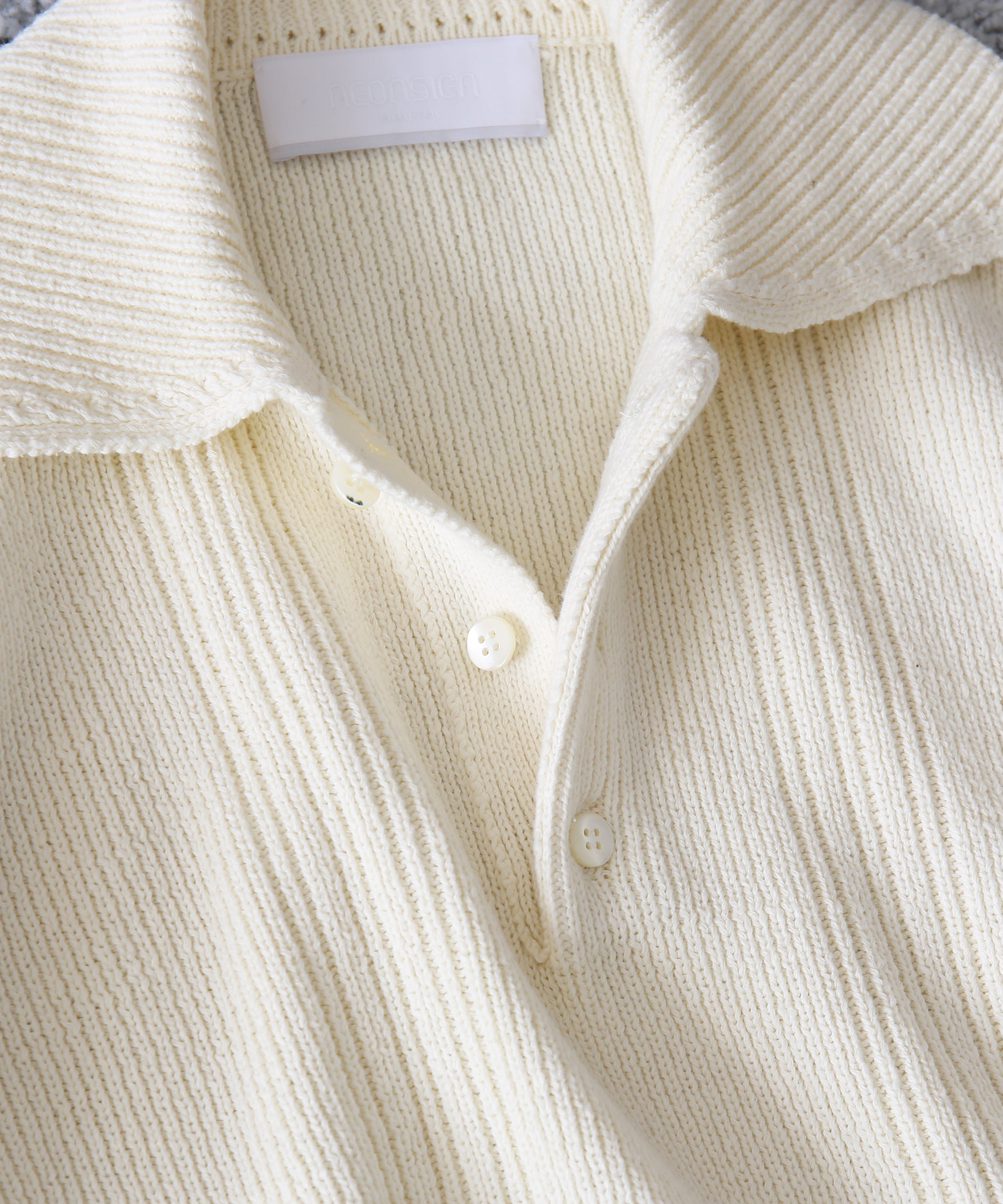 NEONSIGN Drop needle polo (ls) "OFF WHITE"