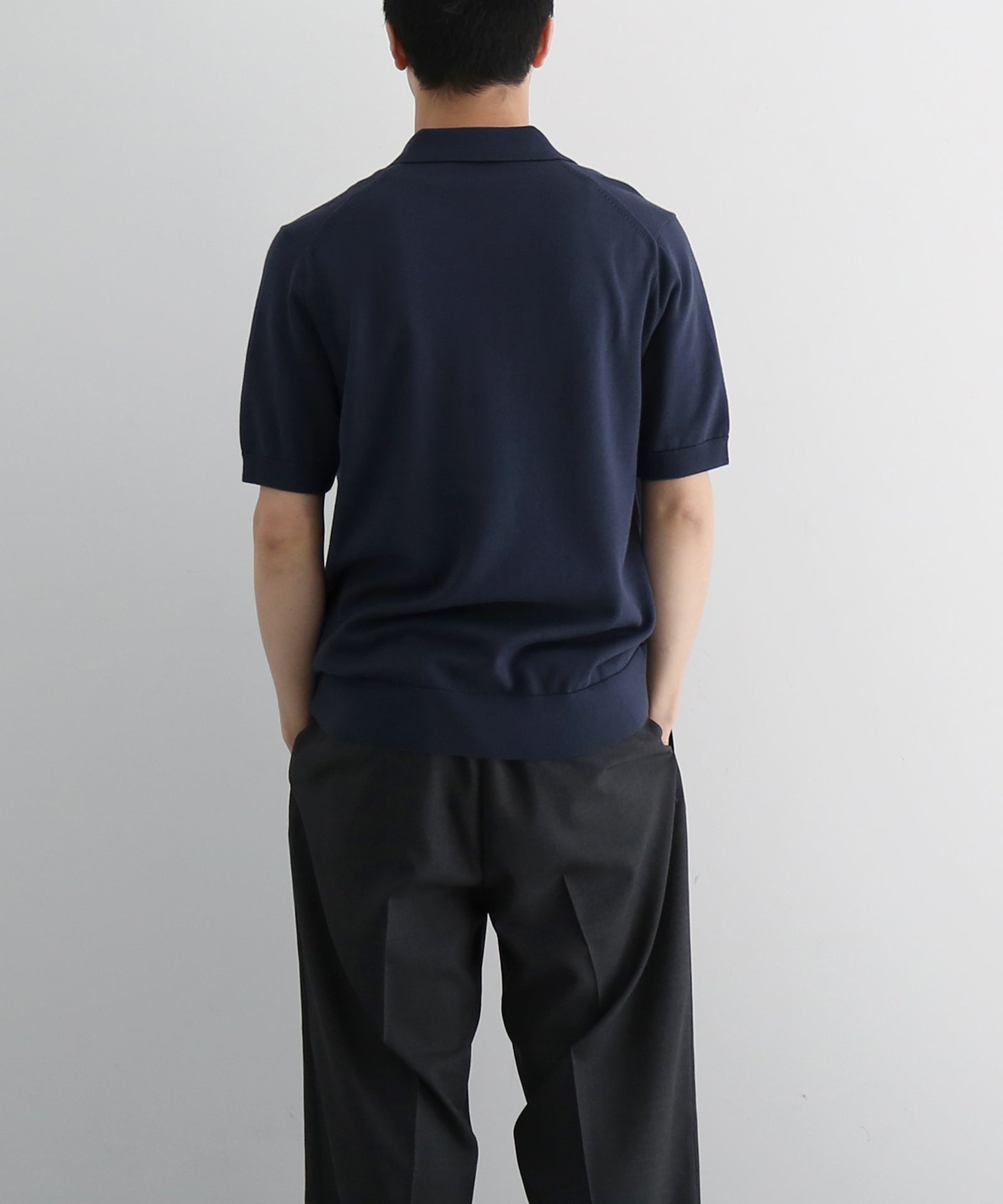FRED PERRY Cotton knitted shirt "DARK AIRFORCE"