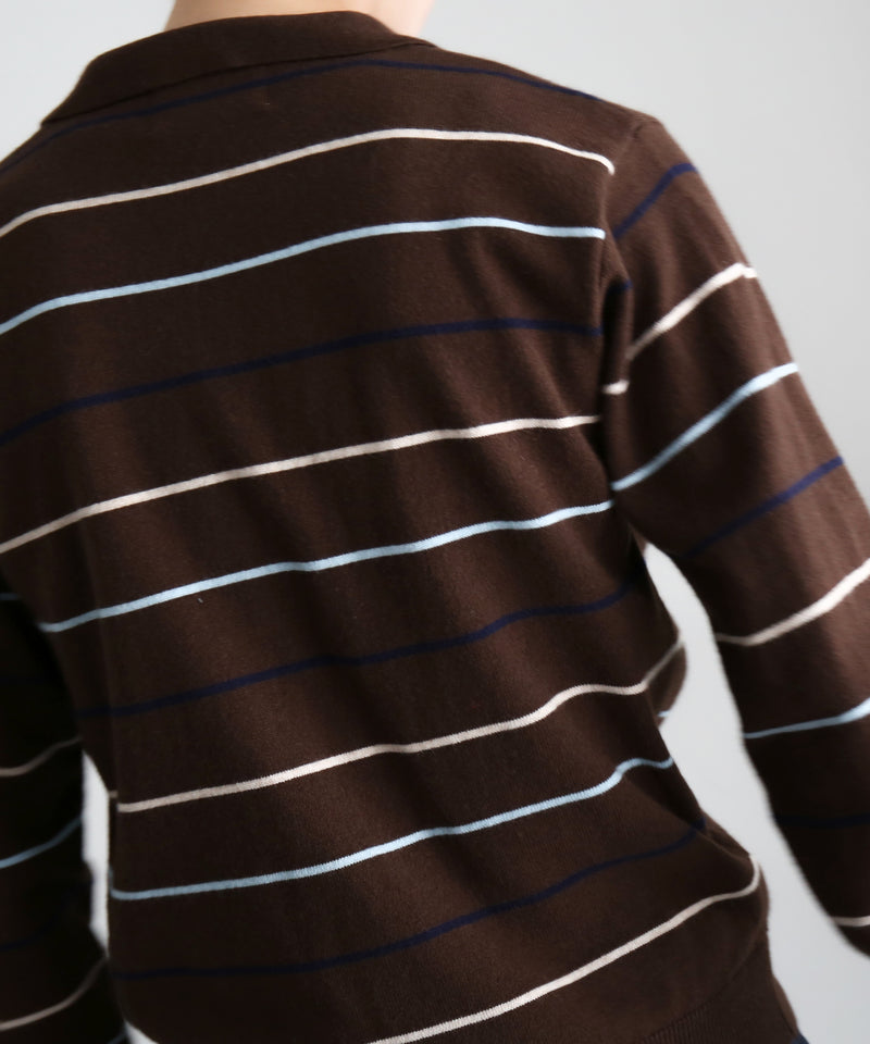 Whimsy Grandpa knit polo "BROWN"