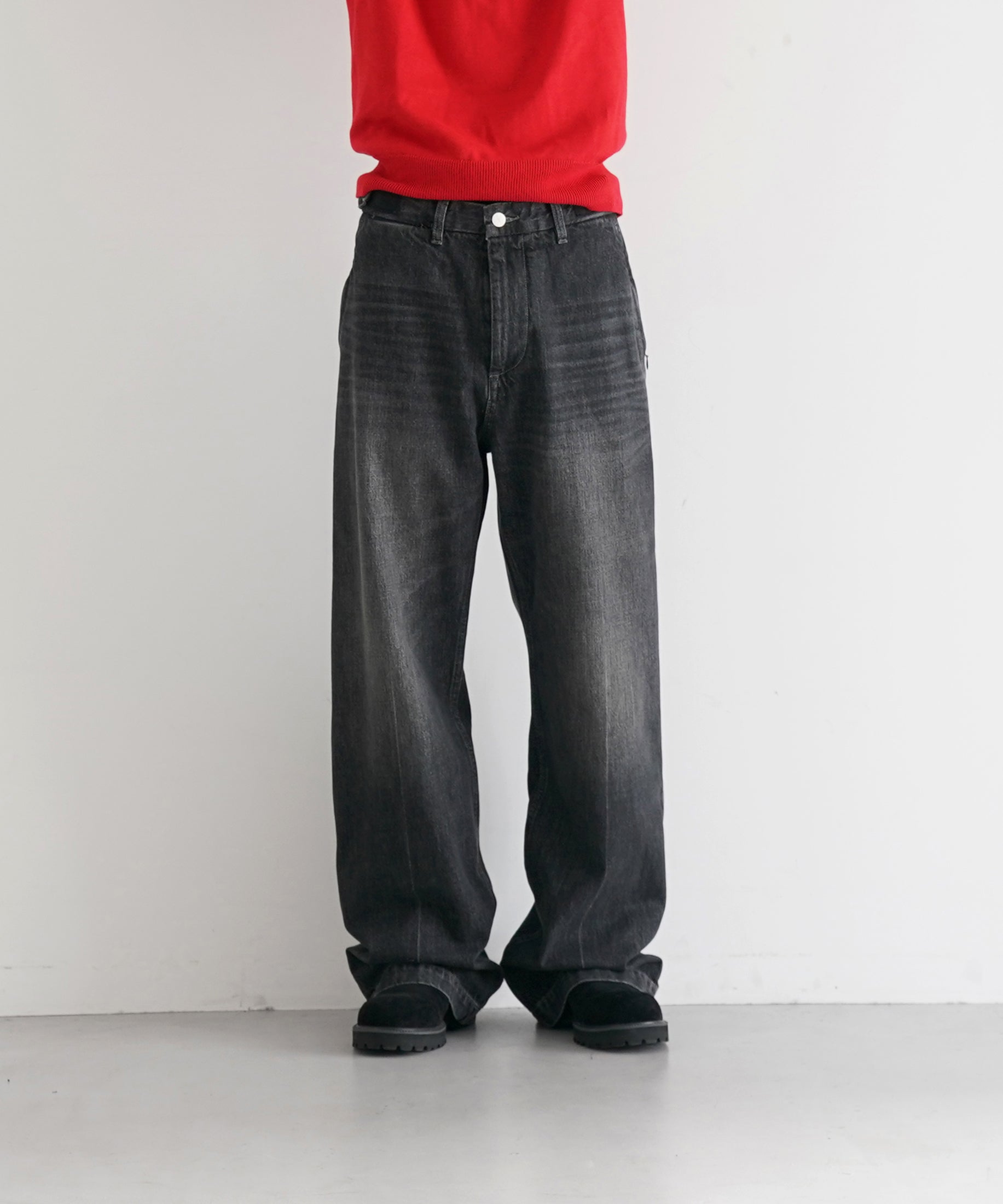 美品　KAIKO　カイコー　デニム　インディゴ　濃紺　2　L相当 KAIKOカイコー デニム THE DENIM LOOSE FIT RINSE