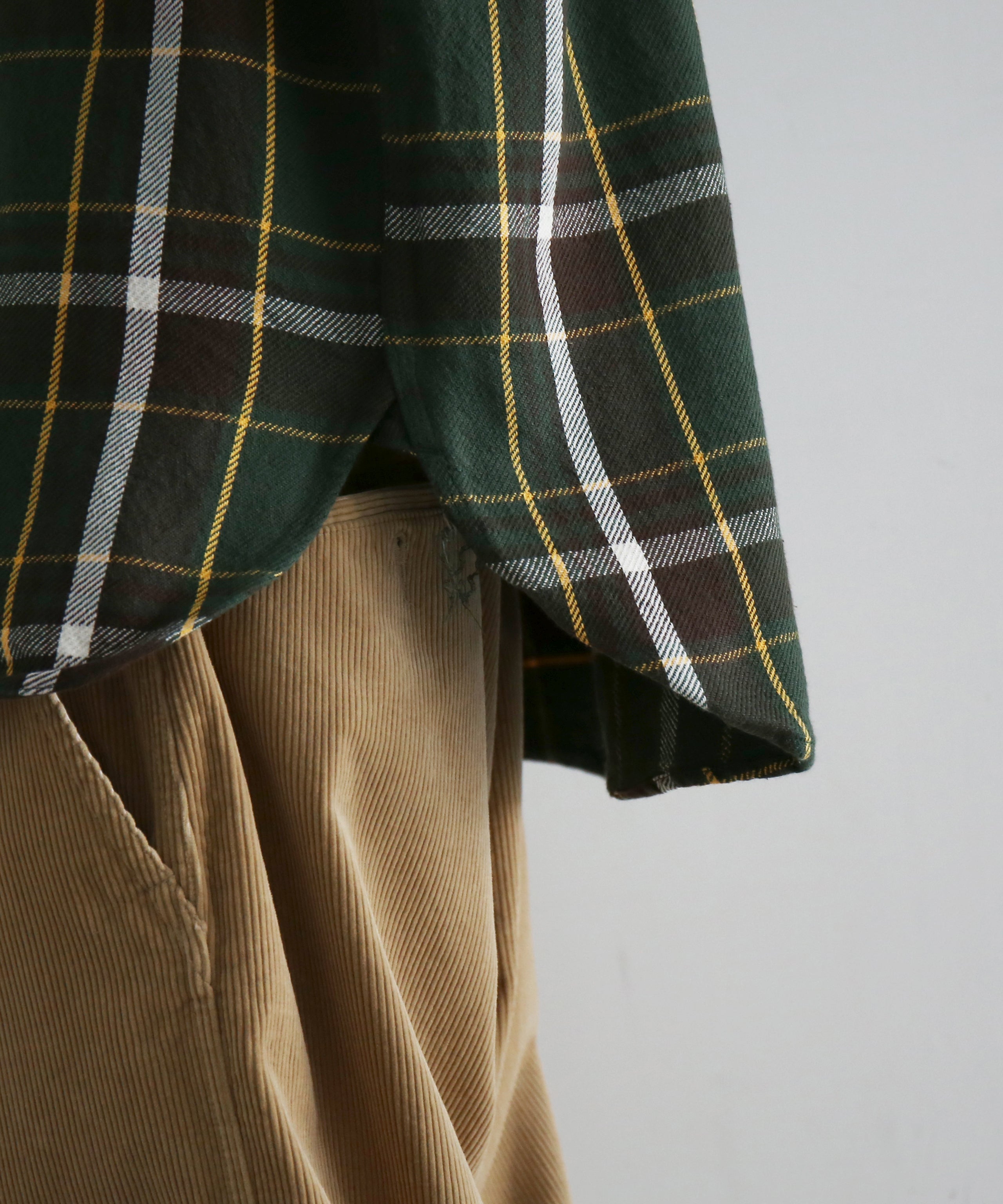Engineered Garments Work shirt - ctn heavy twill plaid "OLIVE/BROWN"