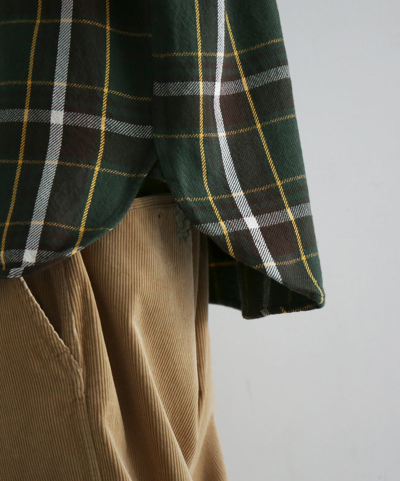 Engineered Garments Work shirt - ctn heavy twill plaid "OLIVE/BROWN"