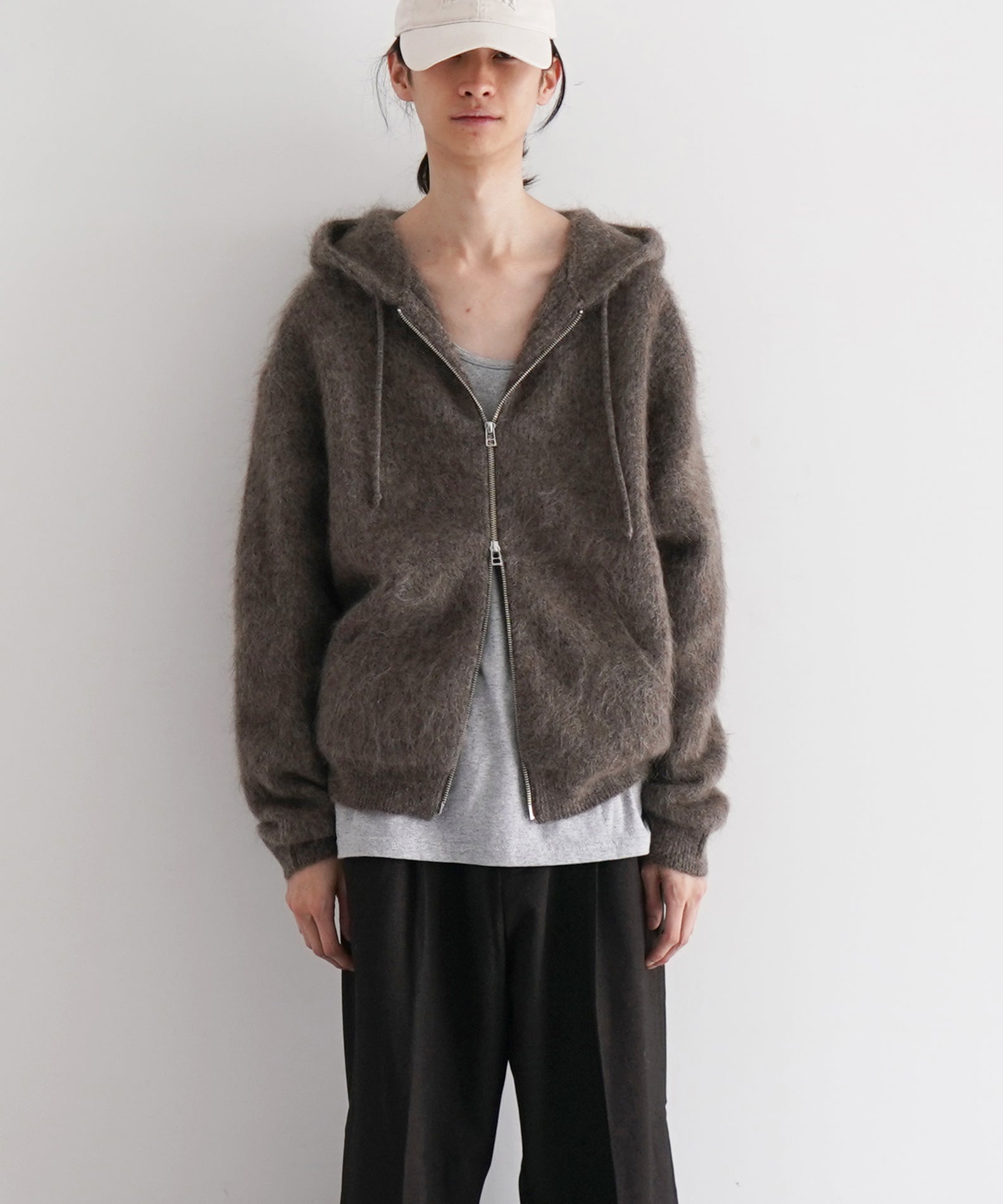 【EXCLUSIVE】crepuscule Mohair zip parka "C.GRAY"