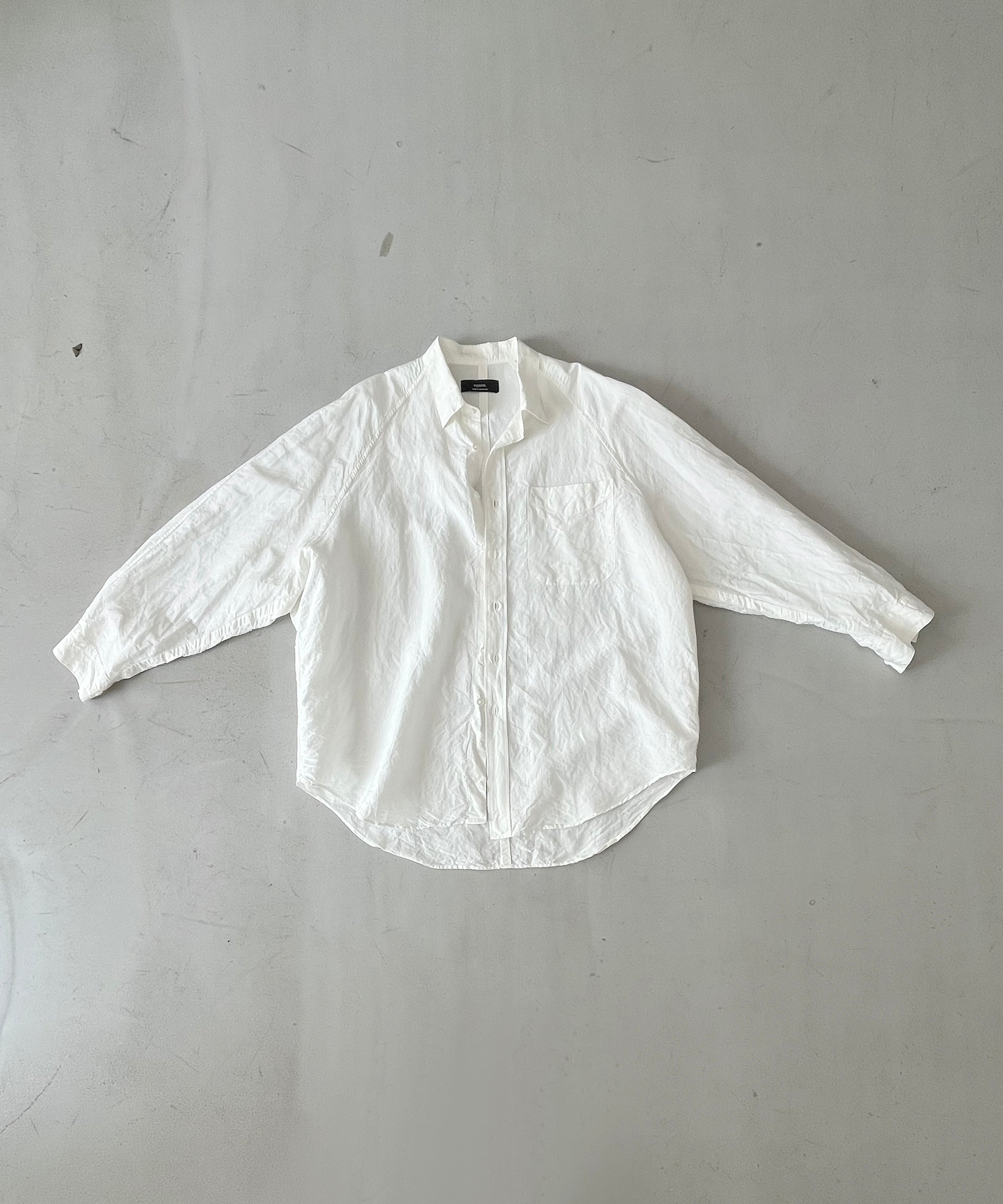 ensou. Big raglan-sleeve shirt "WHITE"