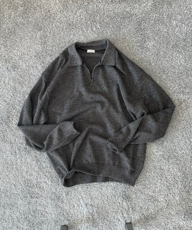 【EXCLUSIVE】crepuscule Co/ra moss stitch skipper "BLUE GRAY"