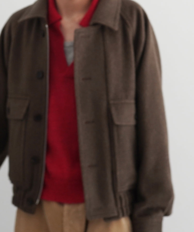 AURALEE Hairy wool mohair chambray blouson “DARK GRAY”