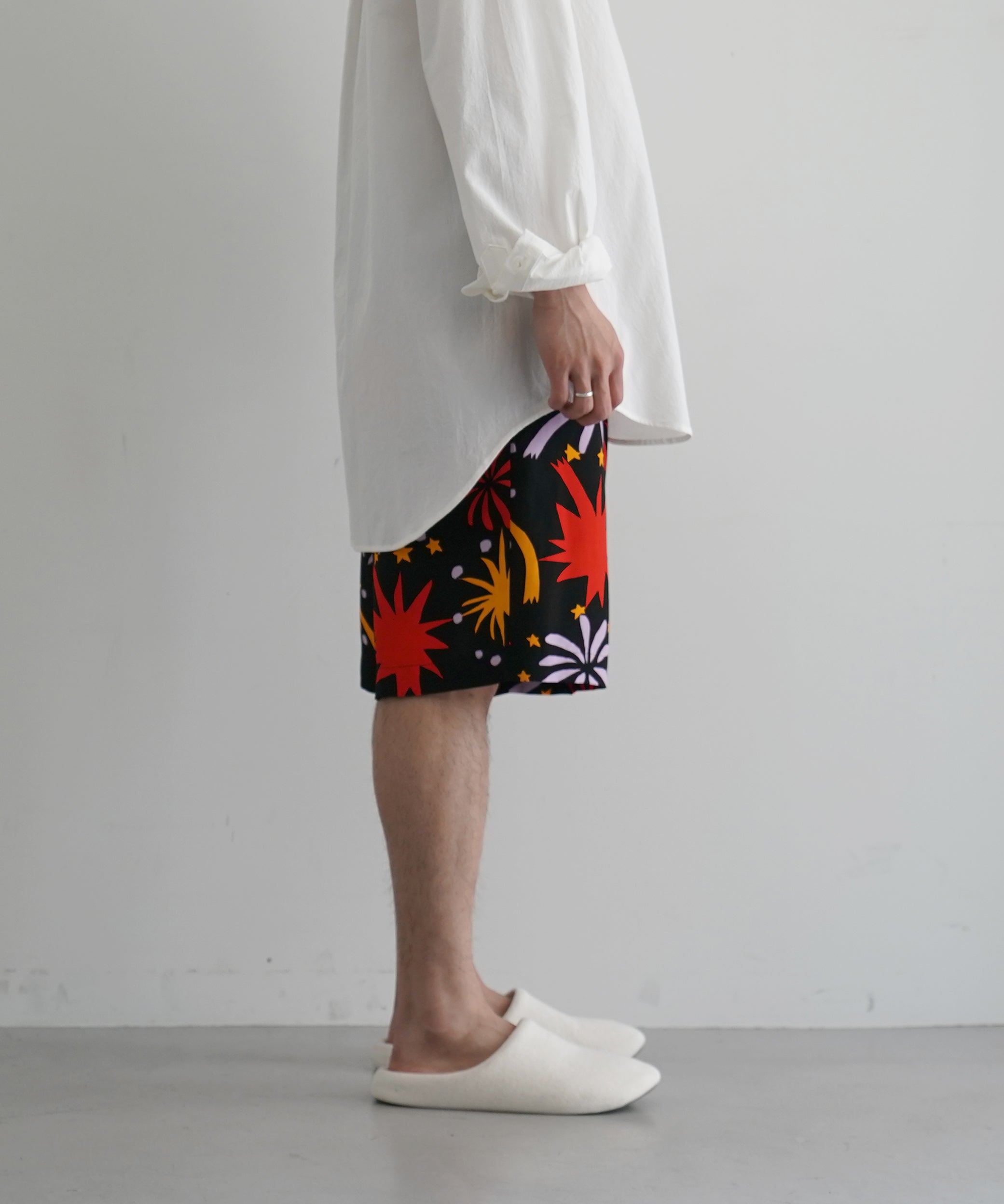 COTTON PAN 花火 レーヨンパンツ "RED"