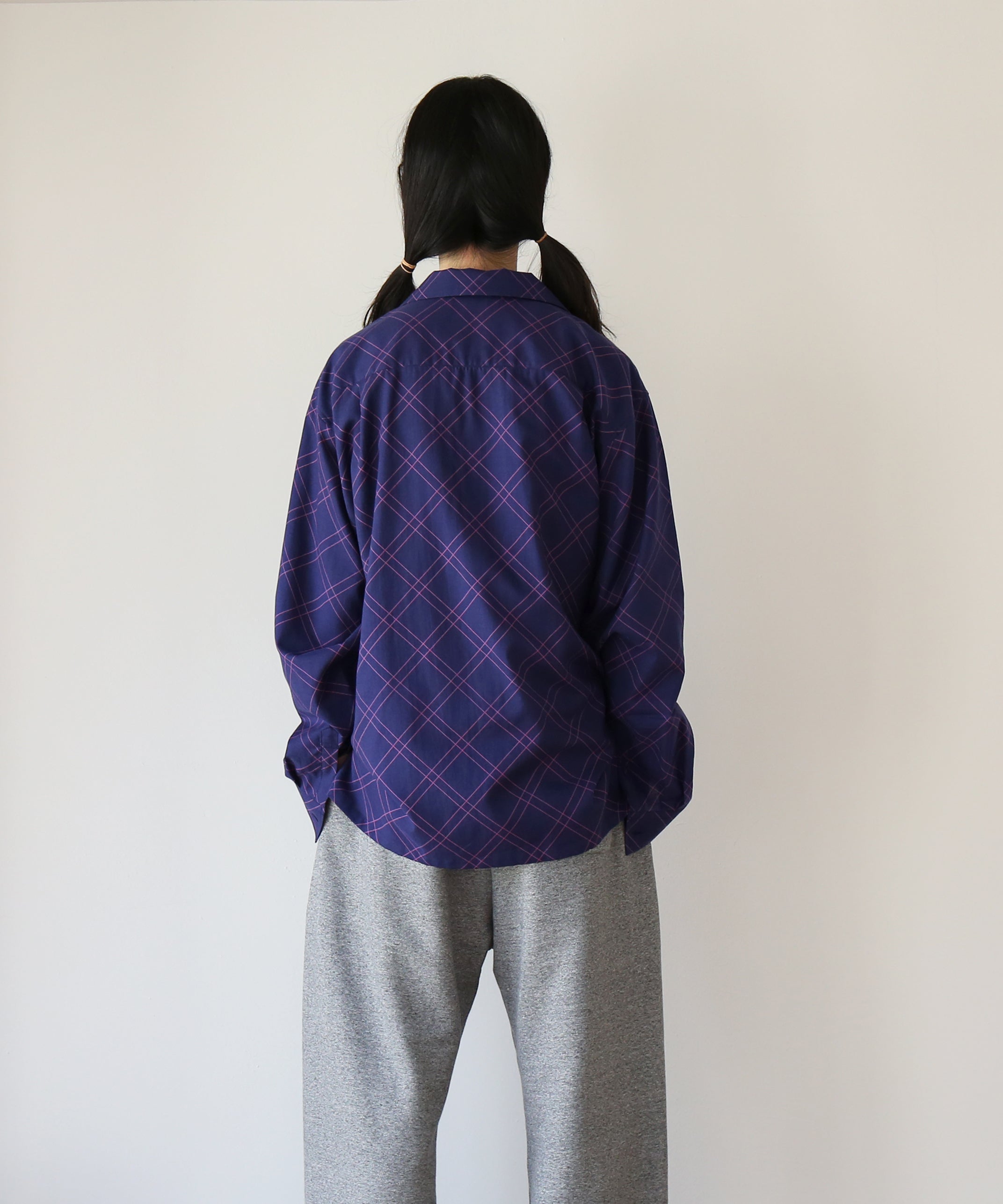 COTTON PAN Dorami l/s 綿シルクシャツchank "NAVY"