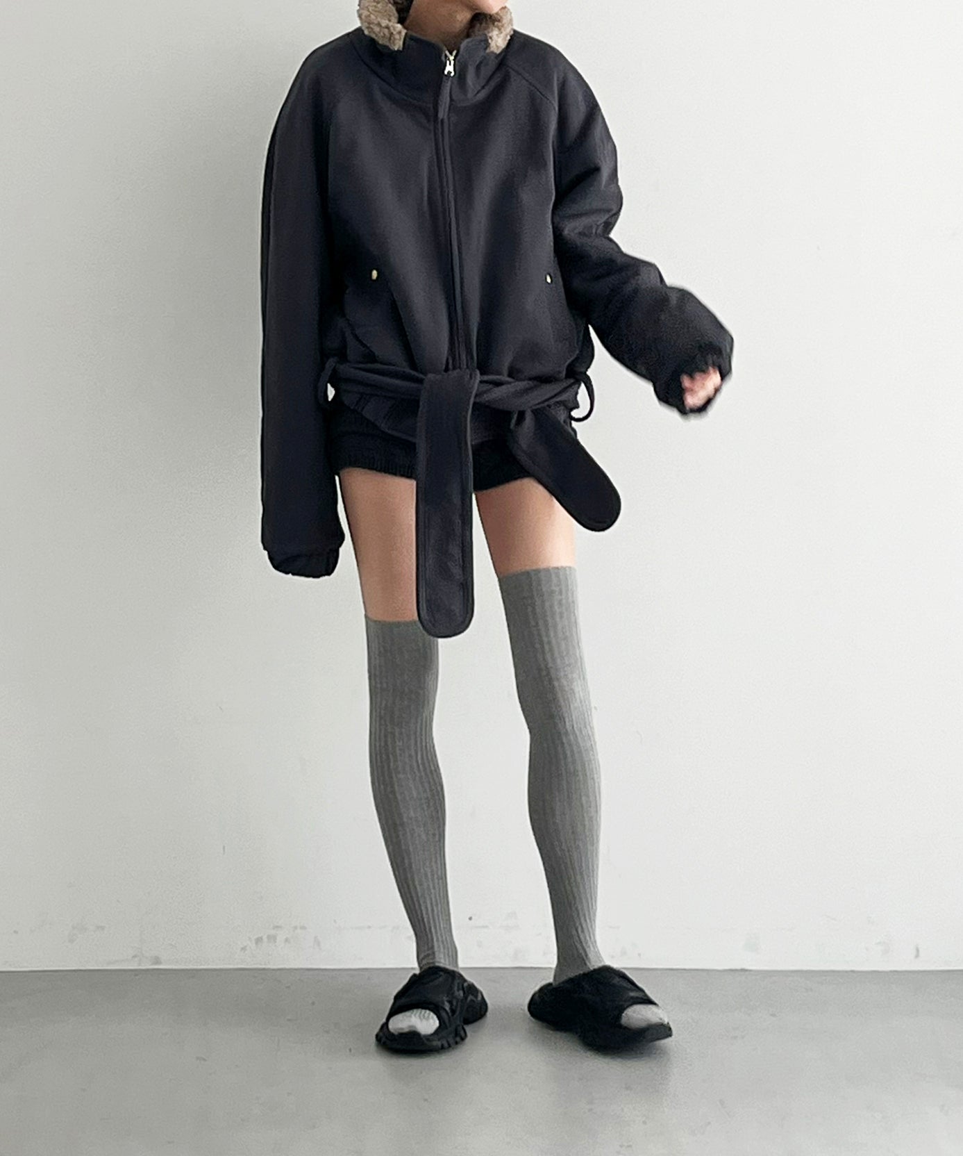 Baserange Overknee socks "GREY MELANGE"
