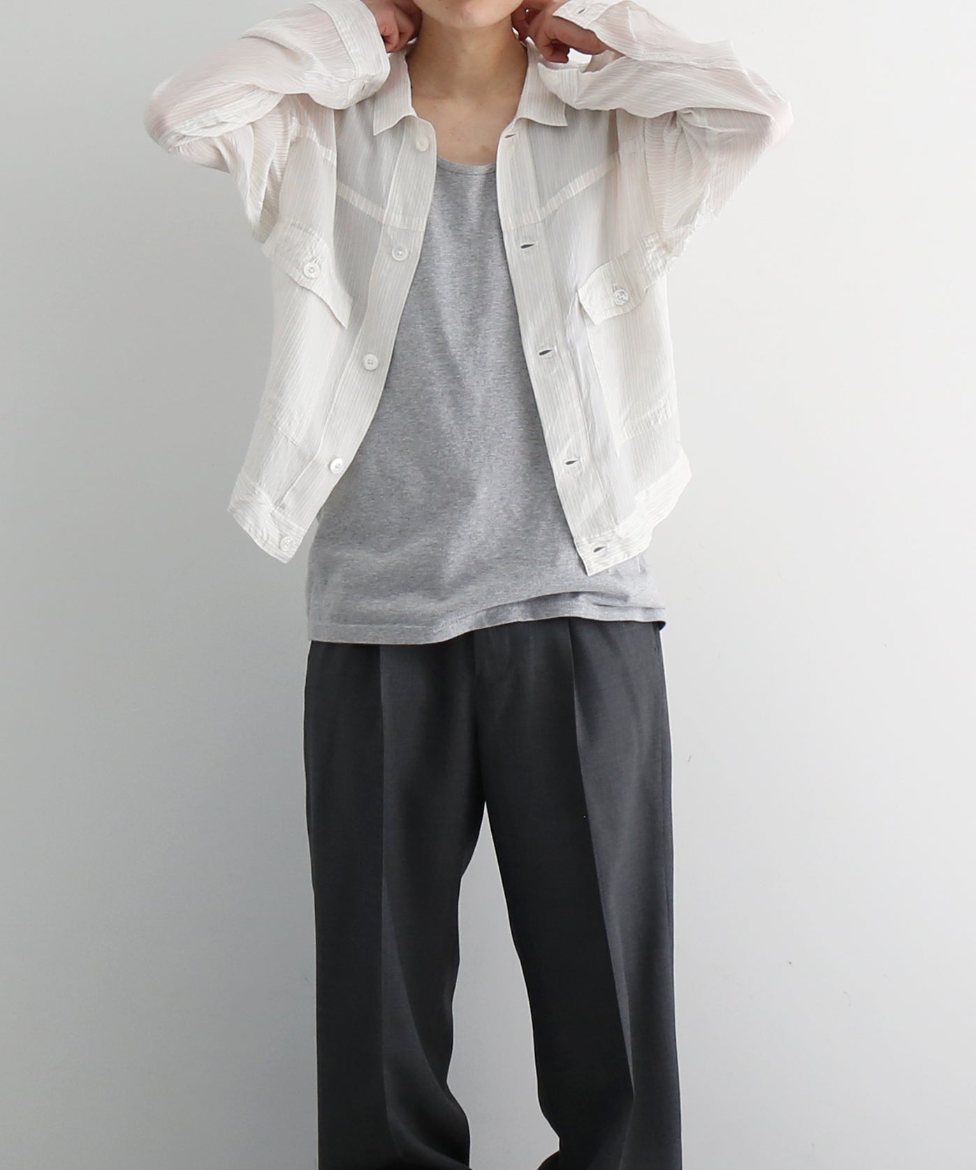 ensou. Cropped shirt/a "WHITE STRIPE"