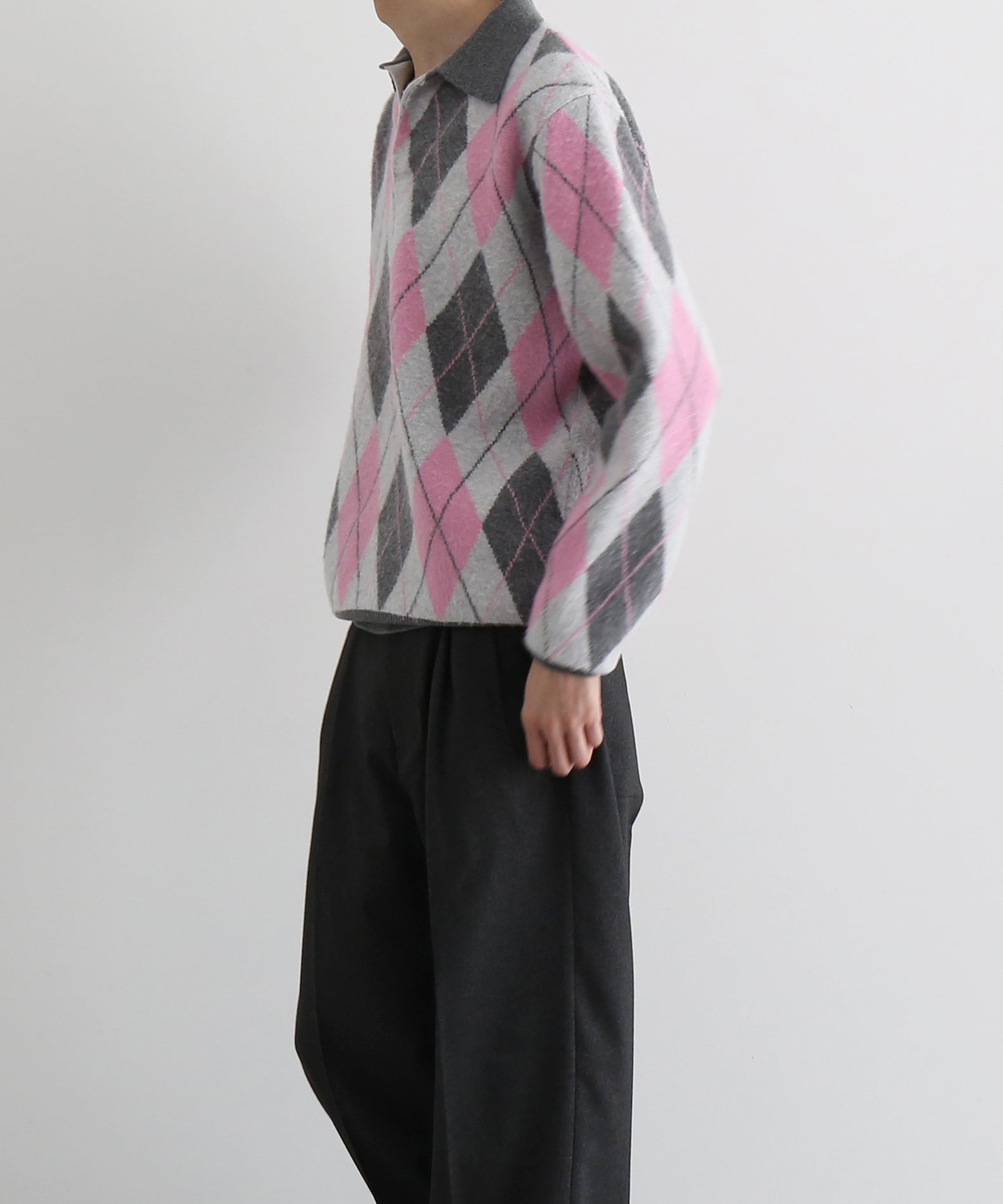 【Pre order】KAIKO Domestic knit polo shirt "FIGURE PINK"