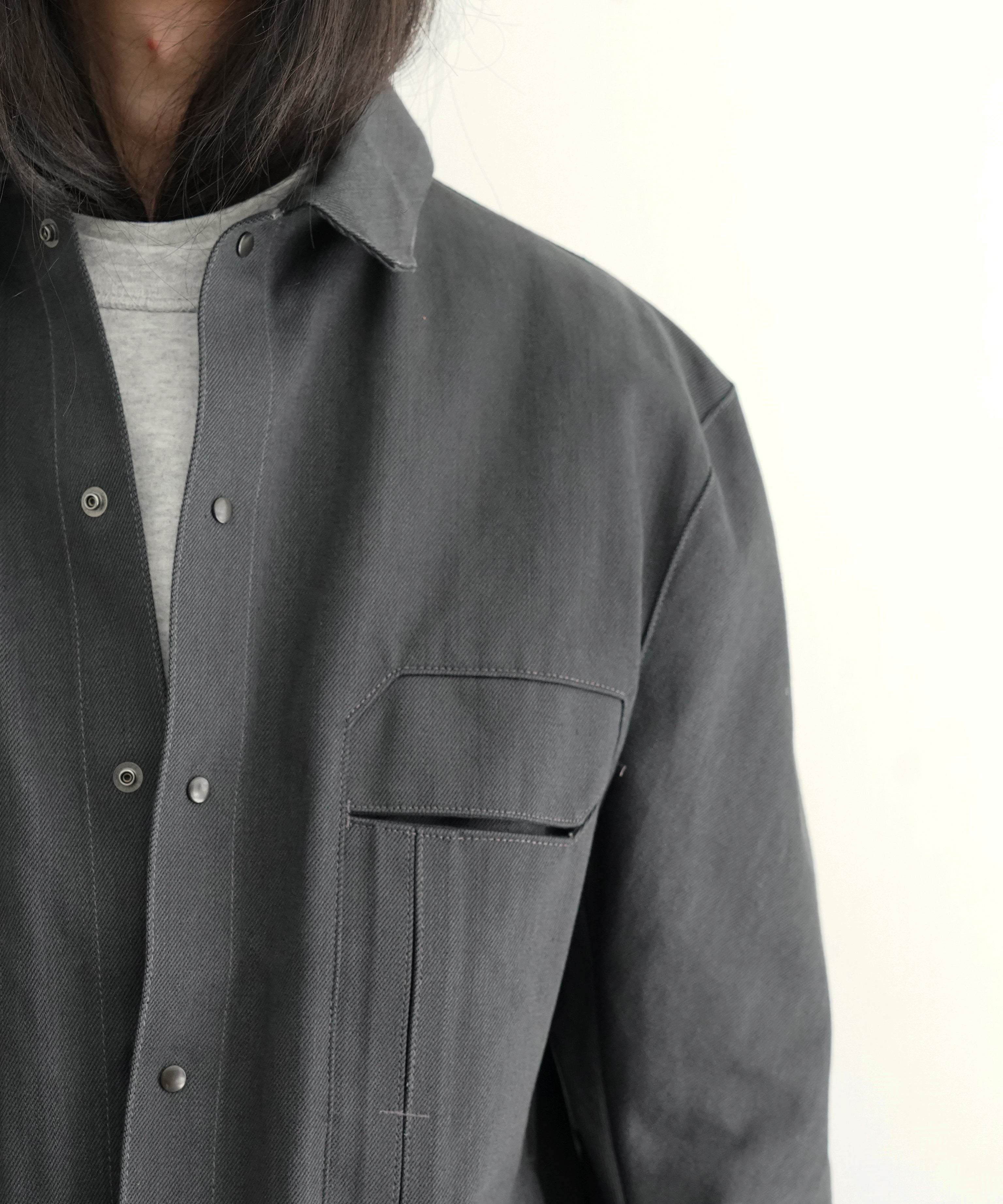 OPPOSE DUALITY 6Pocket Panel Denim Jacket "DARK GRAY"