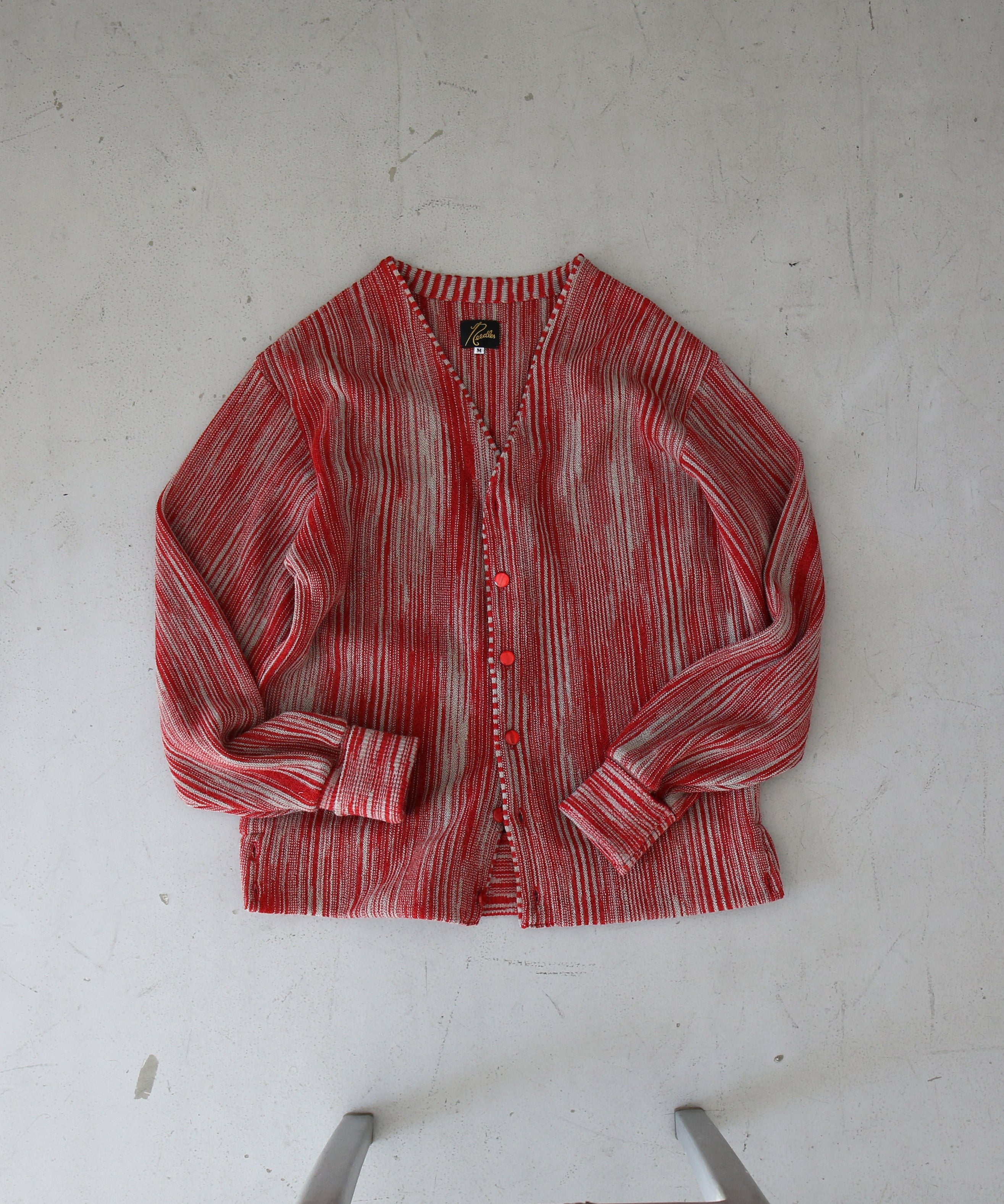 NEEDLES Knit cardigan -crepe weave- "RED"