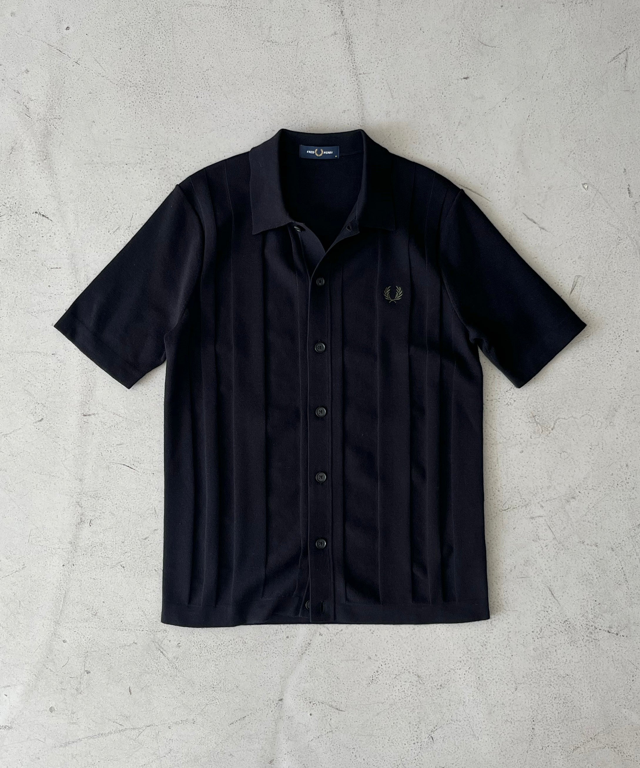 FRED PERRY BUTTON THROUGH SS SHIRT "HONEYCOMB"