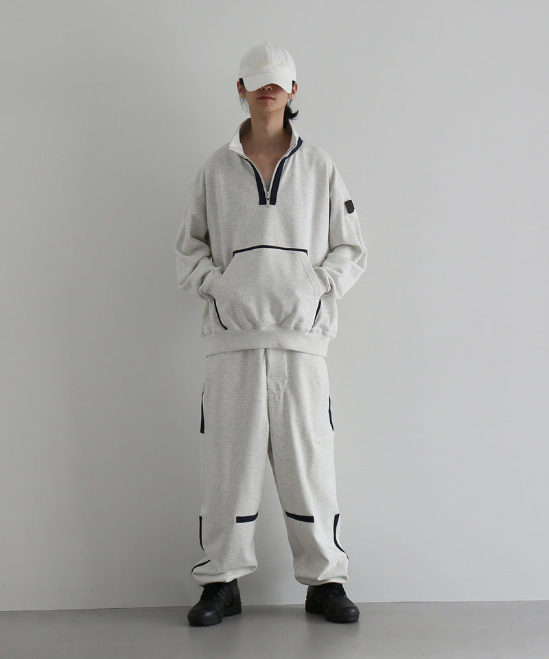 PHINGERIN Quarter zip sweatshirt "A:OATMEAL"