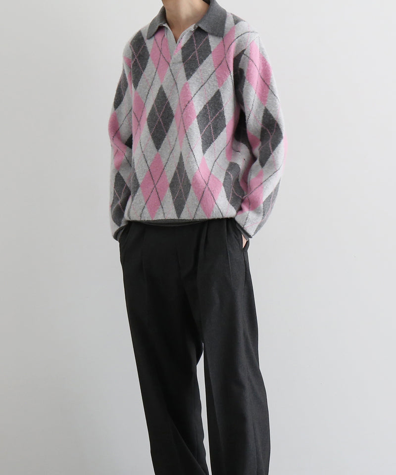 【Pre order】KAIKO Domestic knit polo shirt "FIGURE PINK"