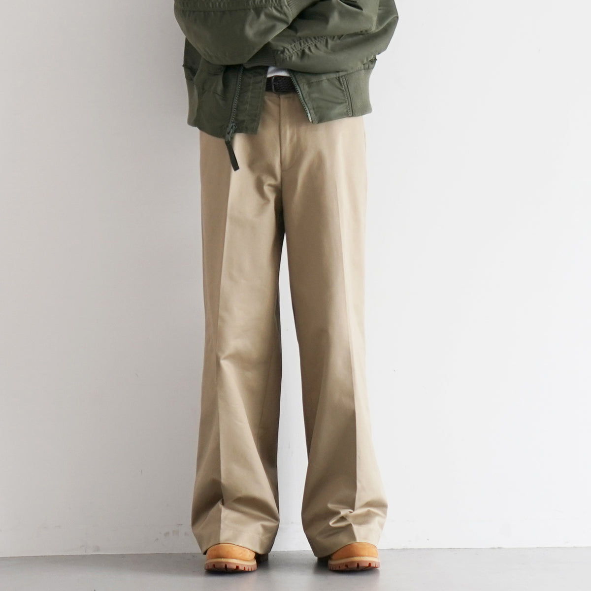 NEON SIGN ネオンサイン ワイドワークパンツ 2 ベージュ NEONSIGN【ネオンサイン】【EXCLUSIVE】Triple-twisted wide pants