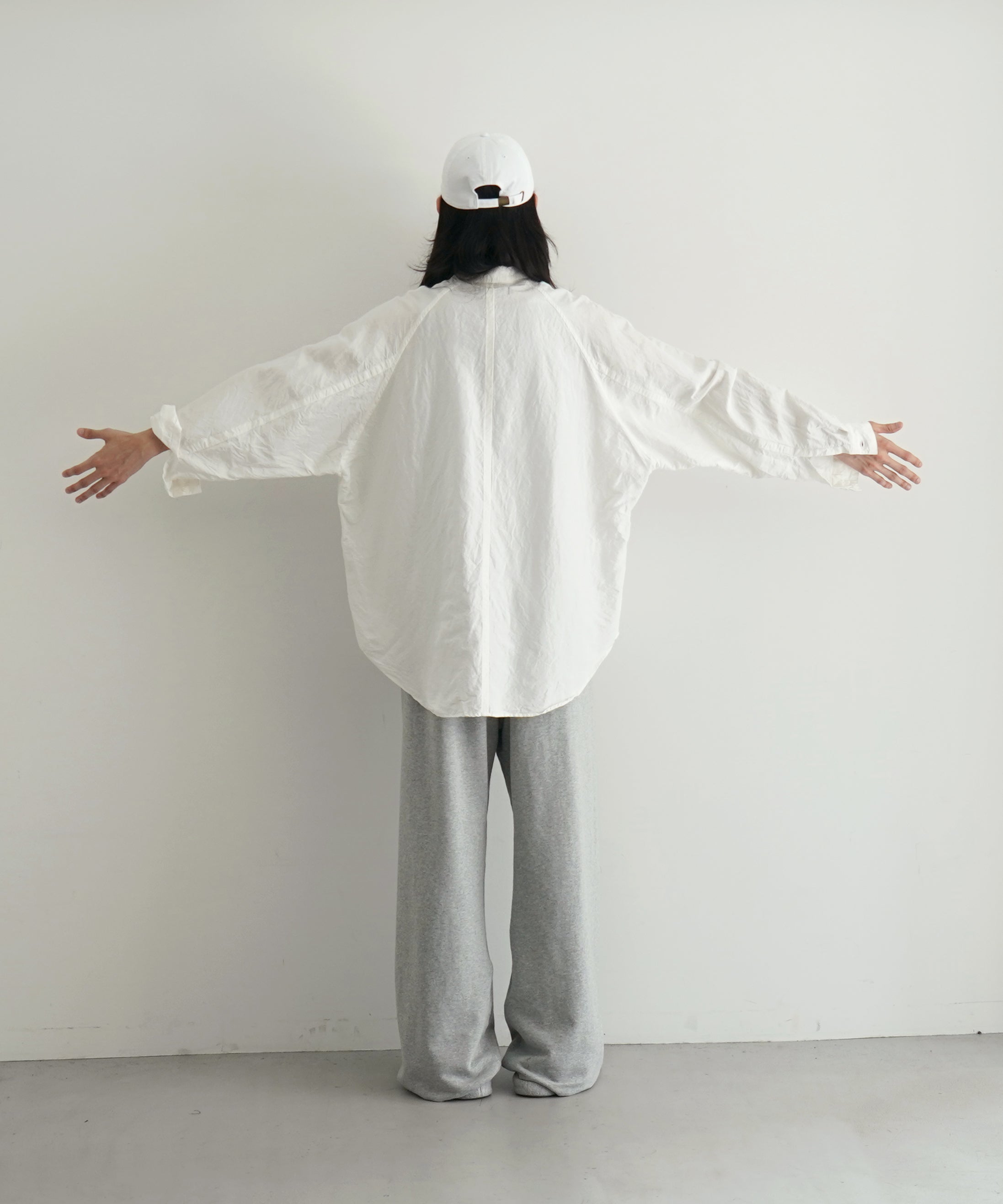 ensou. Big raglan-sleeve shirt "WHITE"